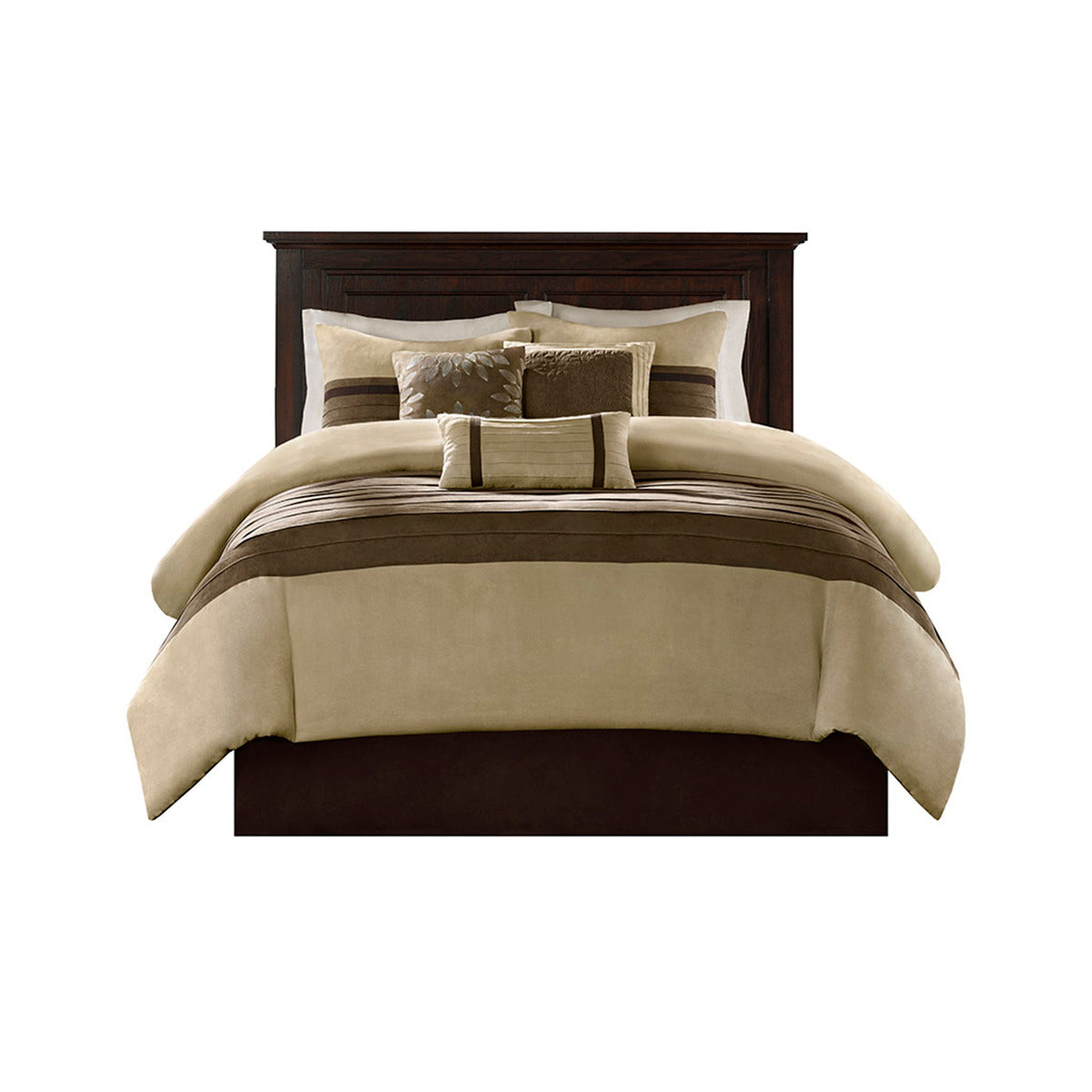 King Size Natural Polyester Faux Suede Comforter Set
