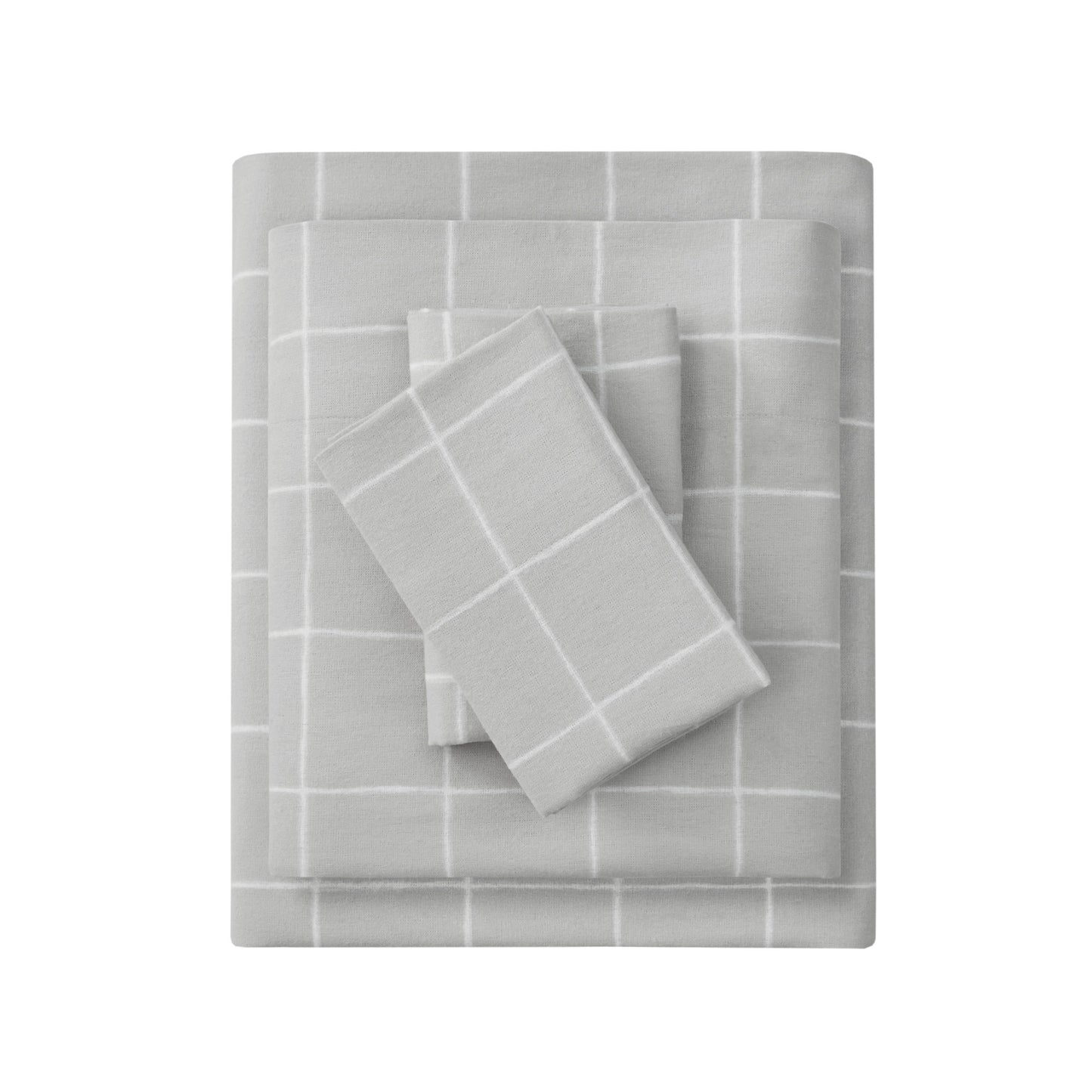 Cal King Grey Flannelette Sheet Set 4 Piece