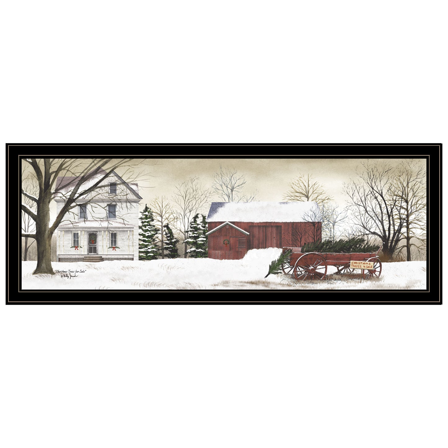 Trendy Decor 4U "Christmas Trees for Sale" Framed Wall Art, Modern Home Decor Framed Print for Living Room, Bedroom & Farmhouse Wall Decoration by Billy Jacobs
