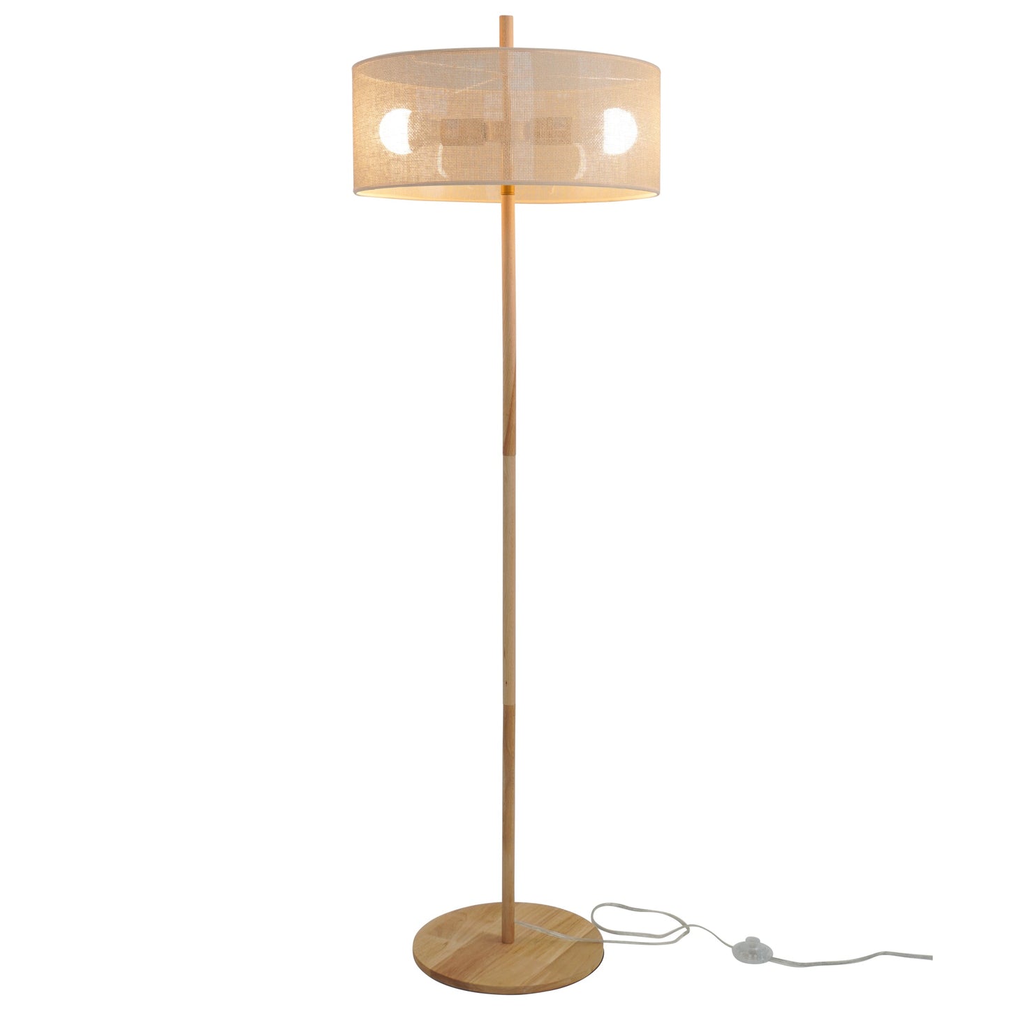 Classic Modern Floor Lamp, Upward Lighting Design for Living Room Ambience, Bedroom & Office Space Lirian Floor Lamp - Oak and Natural 110-120V