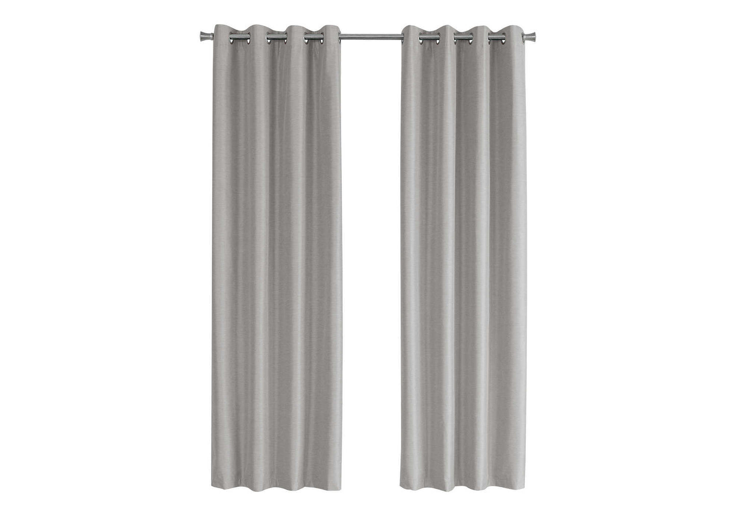 Curtain Panel, 2pcs Set, 54"w X 95"l, 100% Blackout, Grommet, Living Room, Bedroom, Kitchen, Grey Thermal Insulation Polyester, Contemporary, Modern