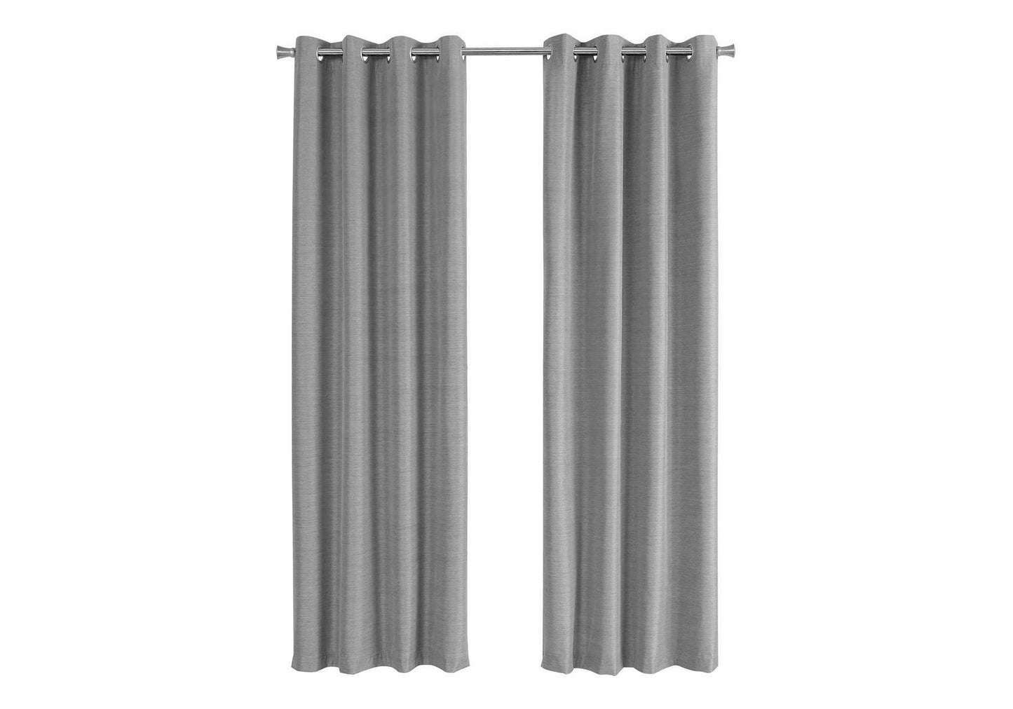 Curtain Panel, 2pcs Set, 54"w X 95"l, 100% Blackout, Grommet, Living Room, Bedroom, Kitchen, Grey Thermal Insulation Polyester, Contemporary, Modern