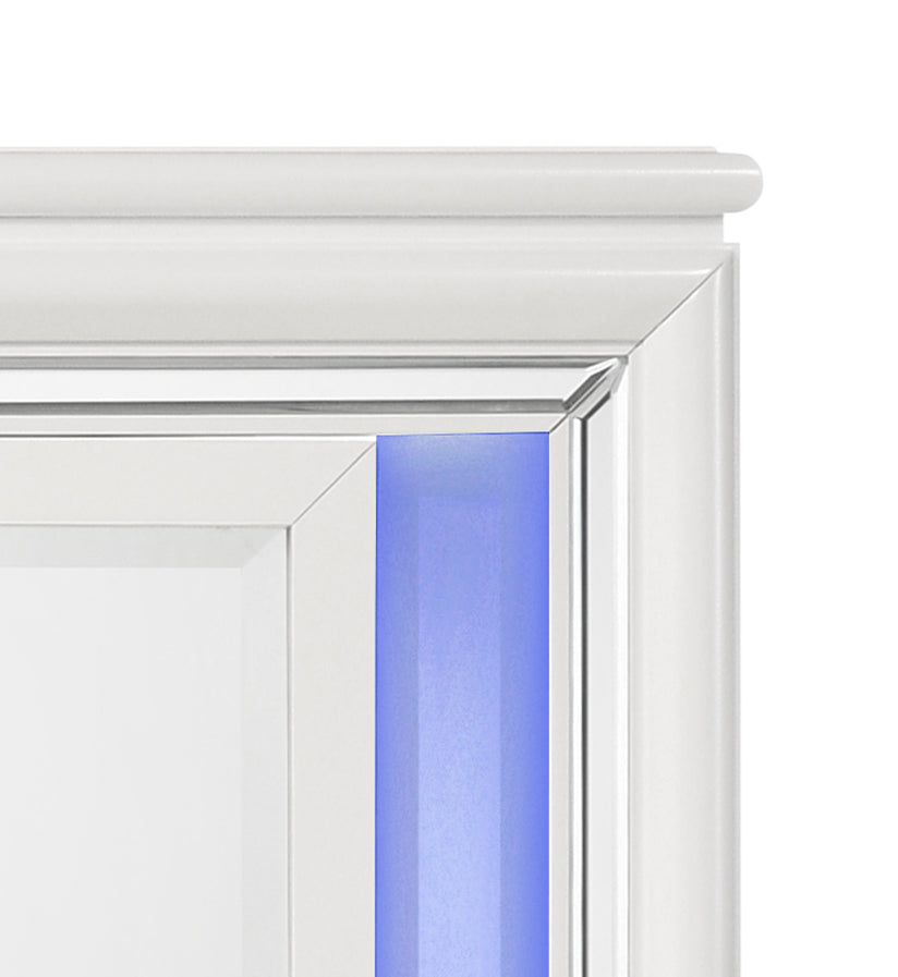Modern White Vanity Mirror with LED Light for Bedroom Renovation