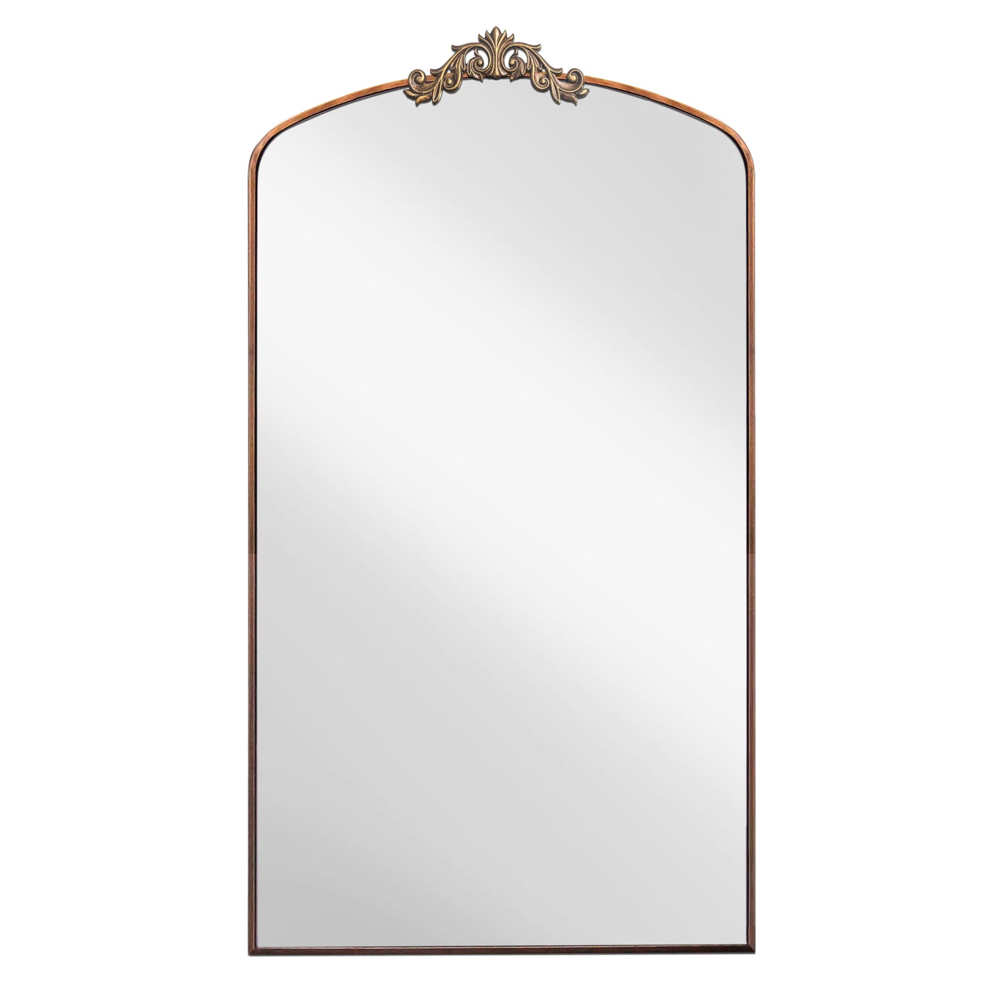 66" Antique Brown Metal Full Length Mirror - Classic Style