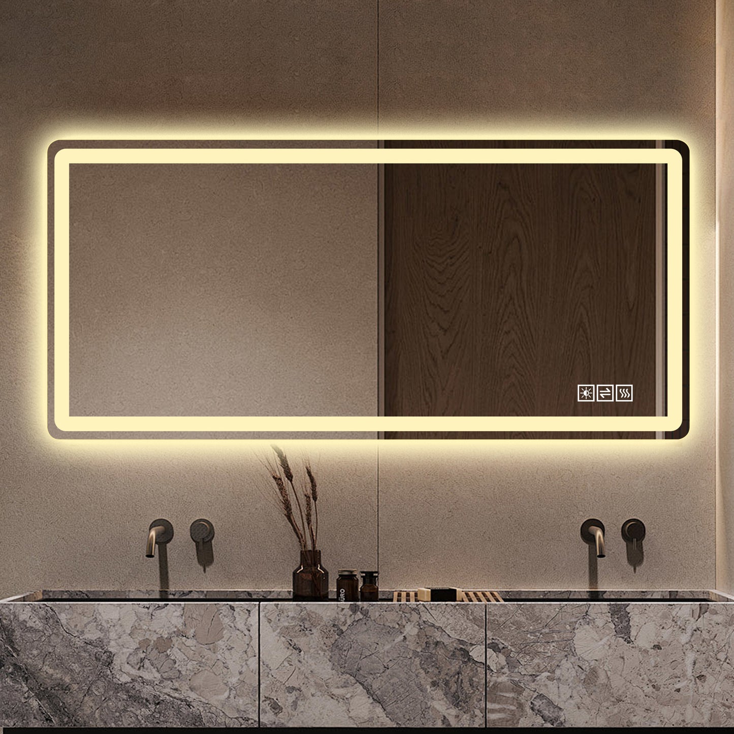 28*60inch LED Bathroom Vanity Mirror ,wall mirror,Anti-Fog, Dimmable,Shatter-Proof Tempered Glass, Ideal for Bathroom Wall Decor, Beauty Makeup and Shaving