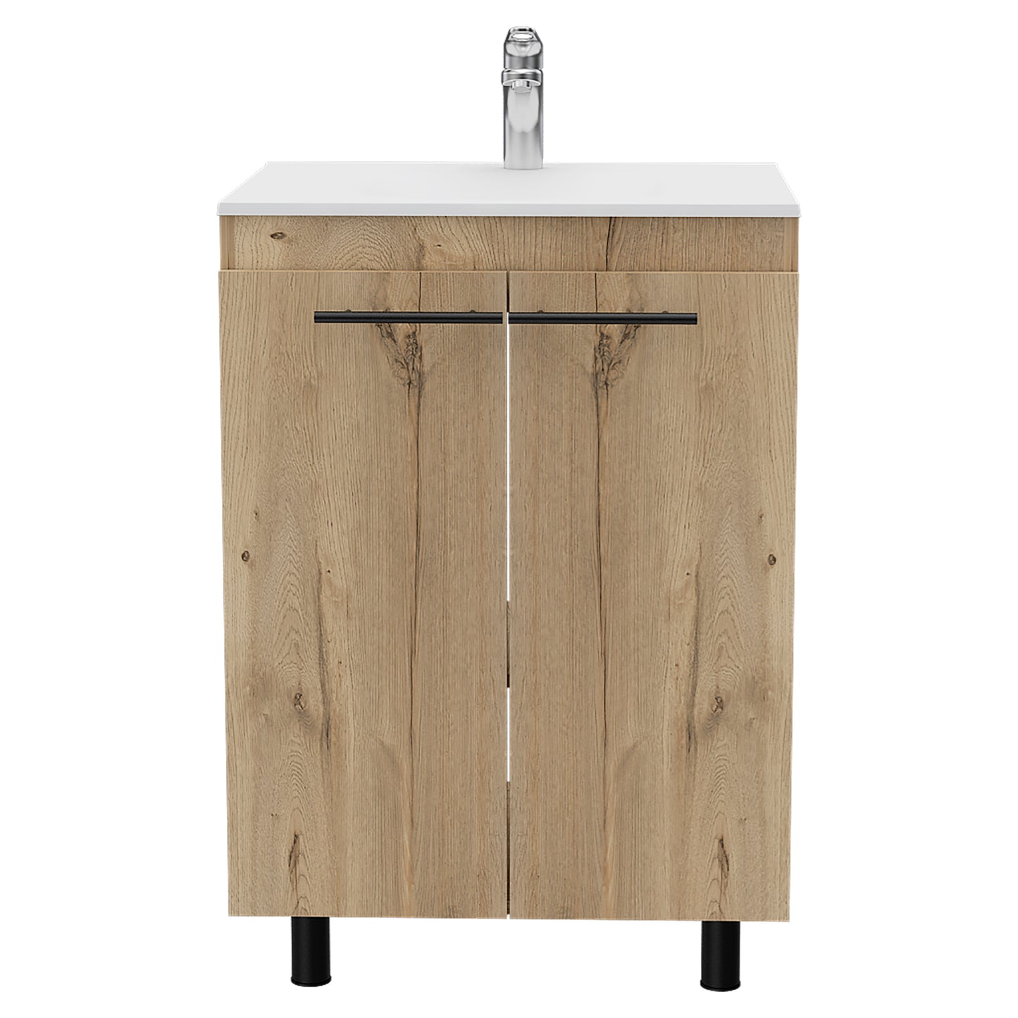 Light Oak Bathroom Vanity Cabinet - 2 Door Storage
