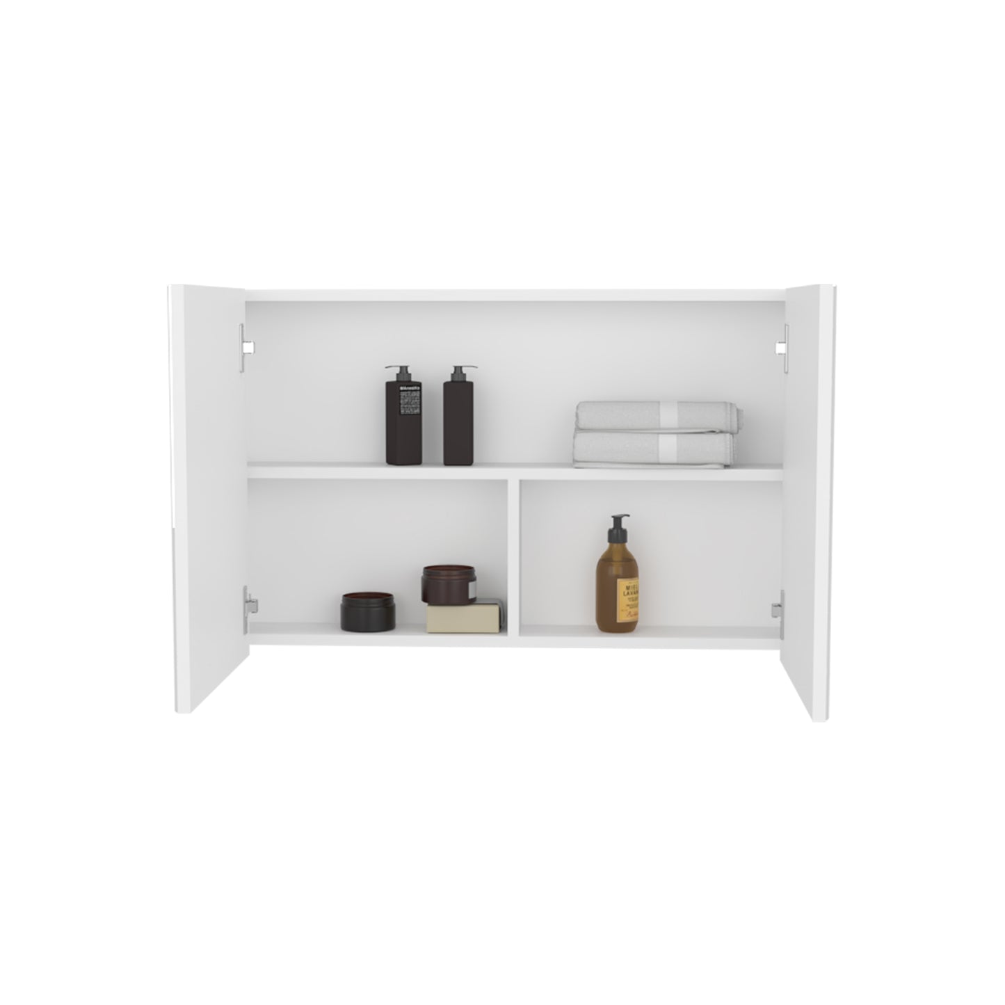 Bouti 19.7" H x 31.5" W Double Door Mirror Medicine Cabinet - White