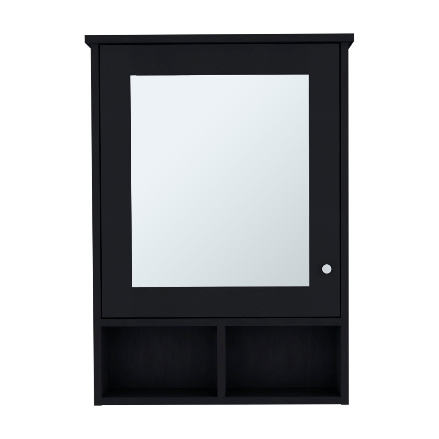 Black Bathroom Storage Cabinet with Mirror - 6.6 x 20.9 x 29"