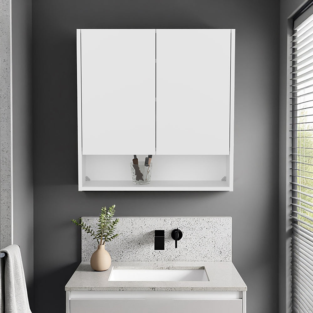 Hickory Double Door Medicine Cabinet, Ideal for Bathroom Storage
