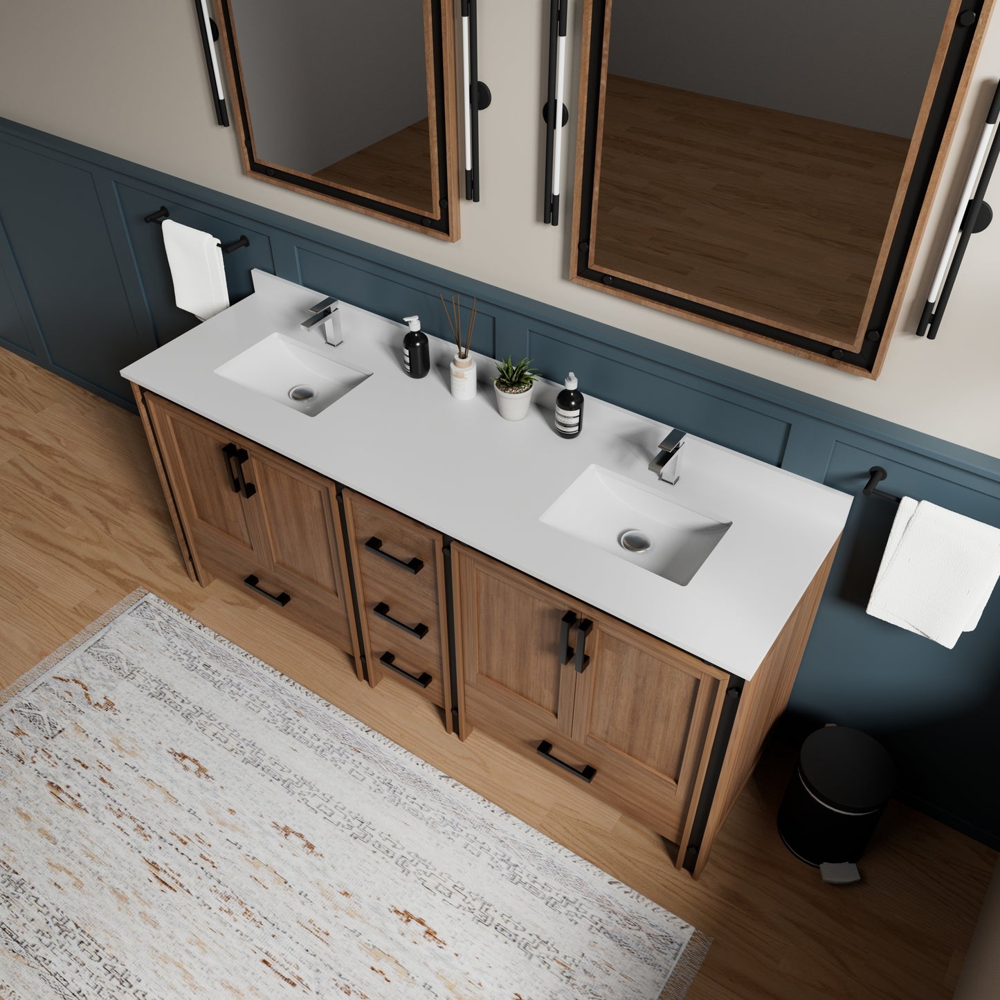 Rustic Barnwood Double Bathroom Vanity for Full Renovation