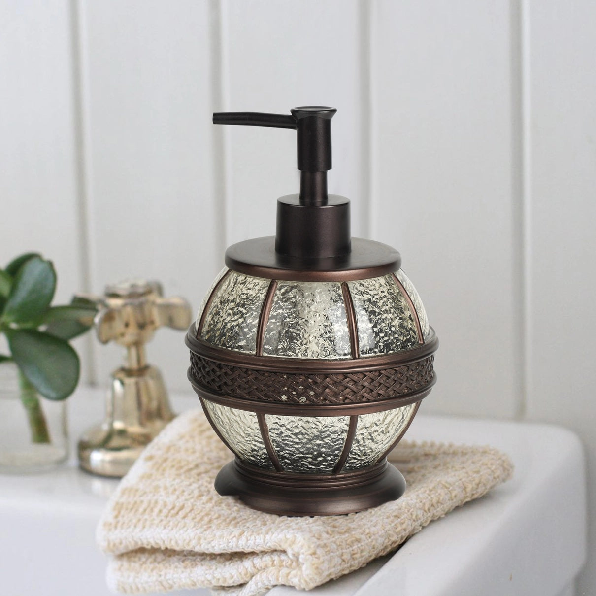 Liquid Soap Dispenser Pump Bottle Bathroom Vanity & Kitchen Sink,Holds Soap,Lotion & Sanitizer Oil Rubbed Bronze Finish