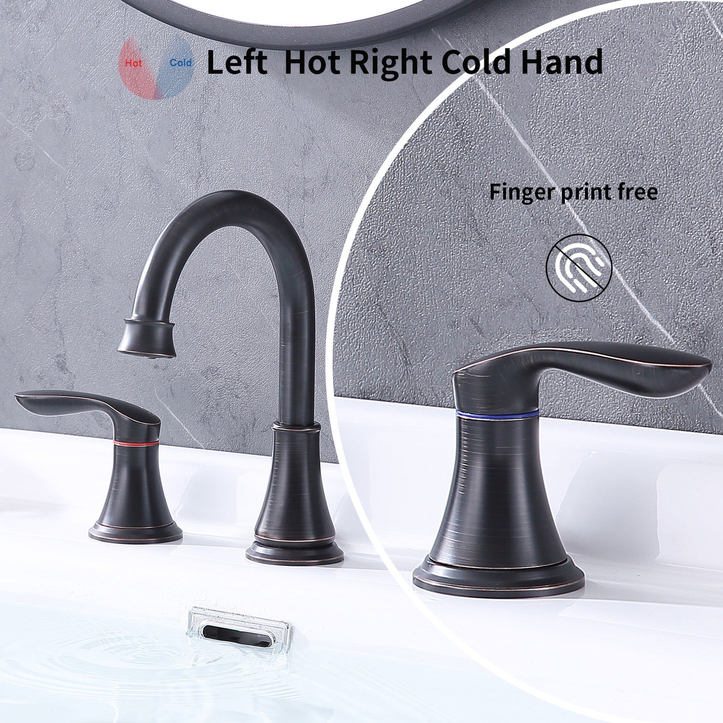 Oil-Rubbed Bronze 2-Handle Bathroom Faucet - 8 Inch Widespread