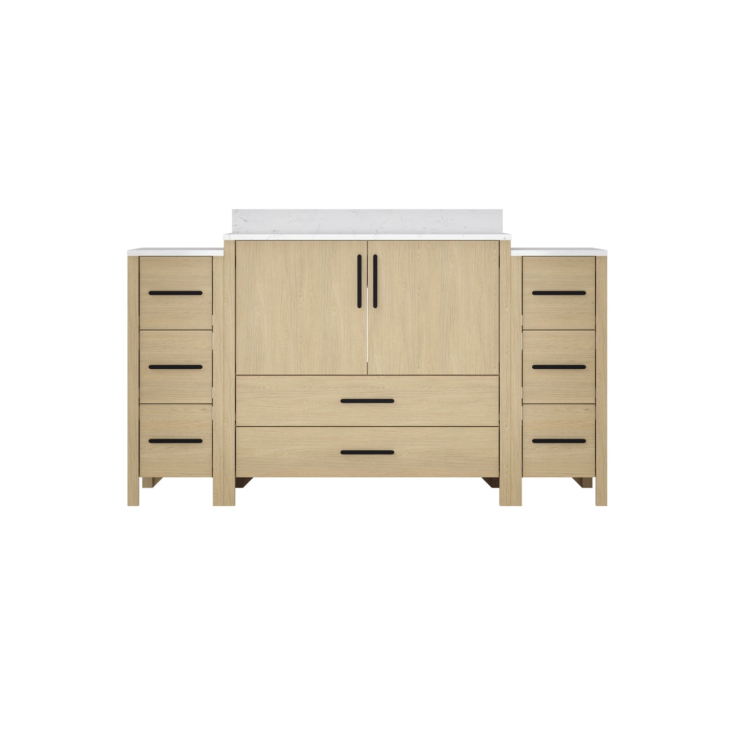 60"W×22"D×34"H Single Sink Bathroom Vanity Cabinet,Freestangding storage Vanity Cabinet with White Countertop