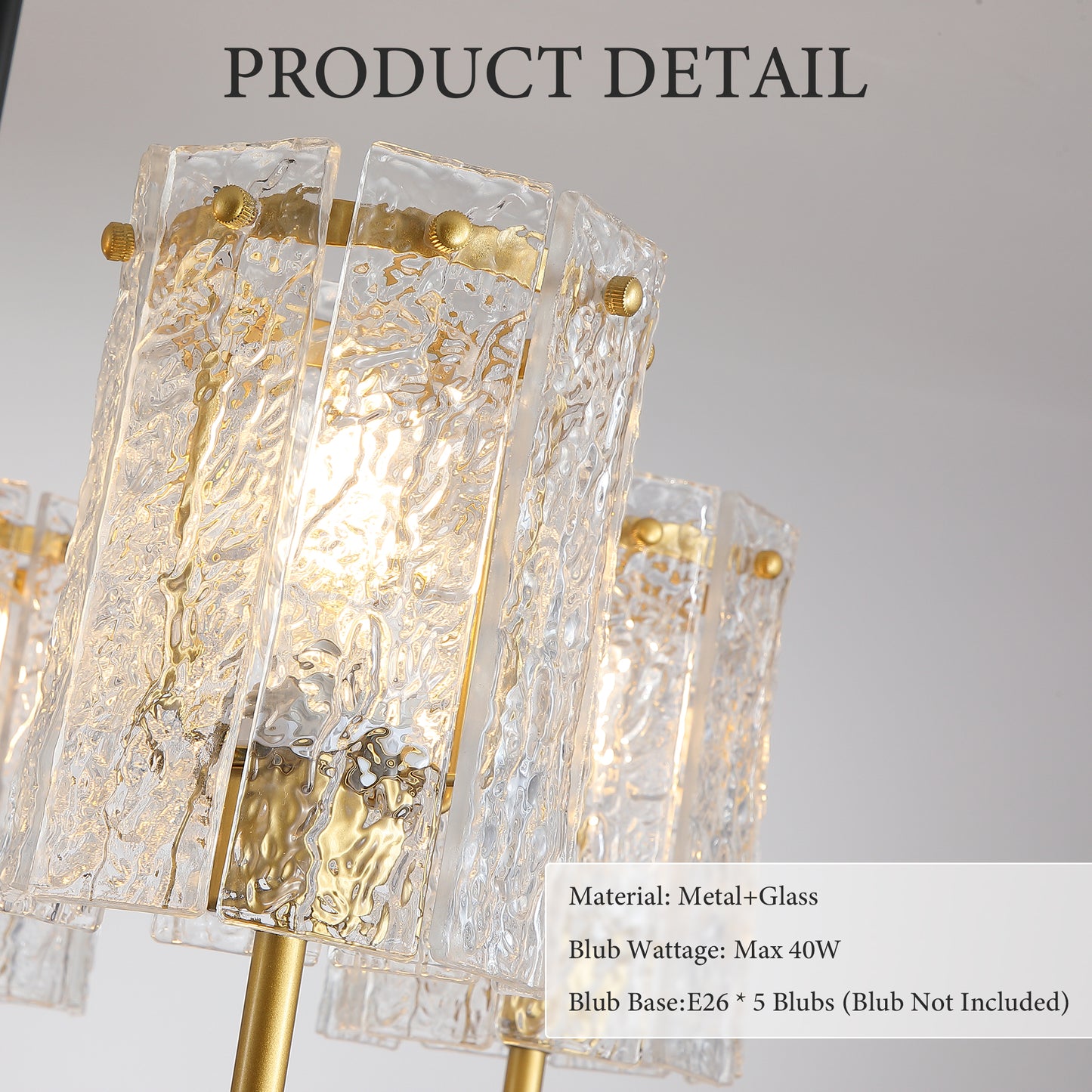 Modern Black and Gold Chandelier - 5-Light Dining Room Lighting