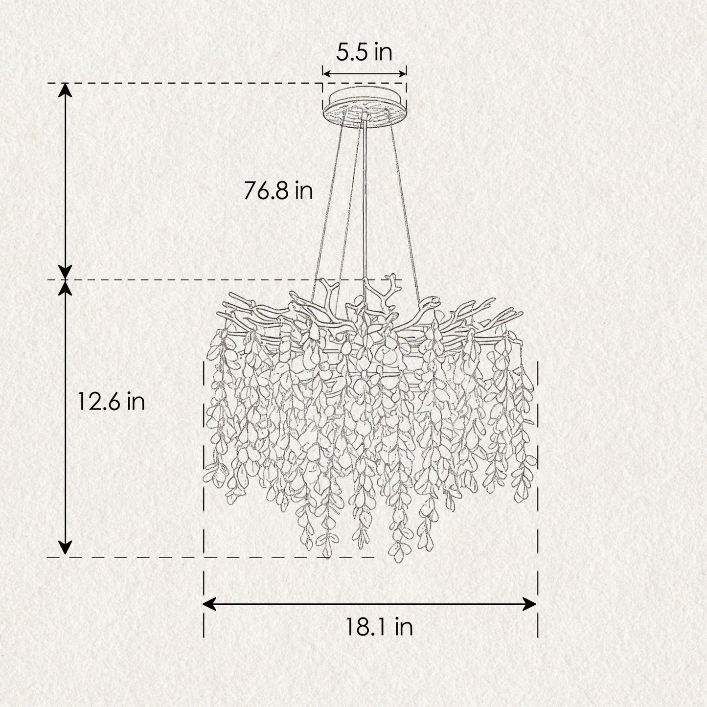 Gold Crystal Chandelier - Modern Farmhouse Lighting for Dining Rooms