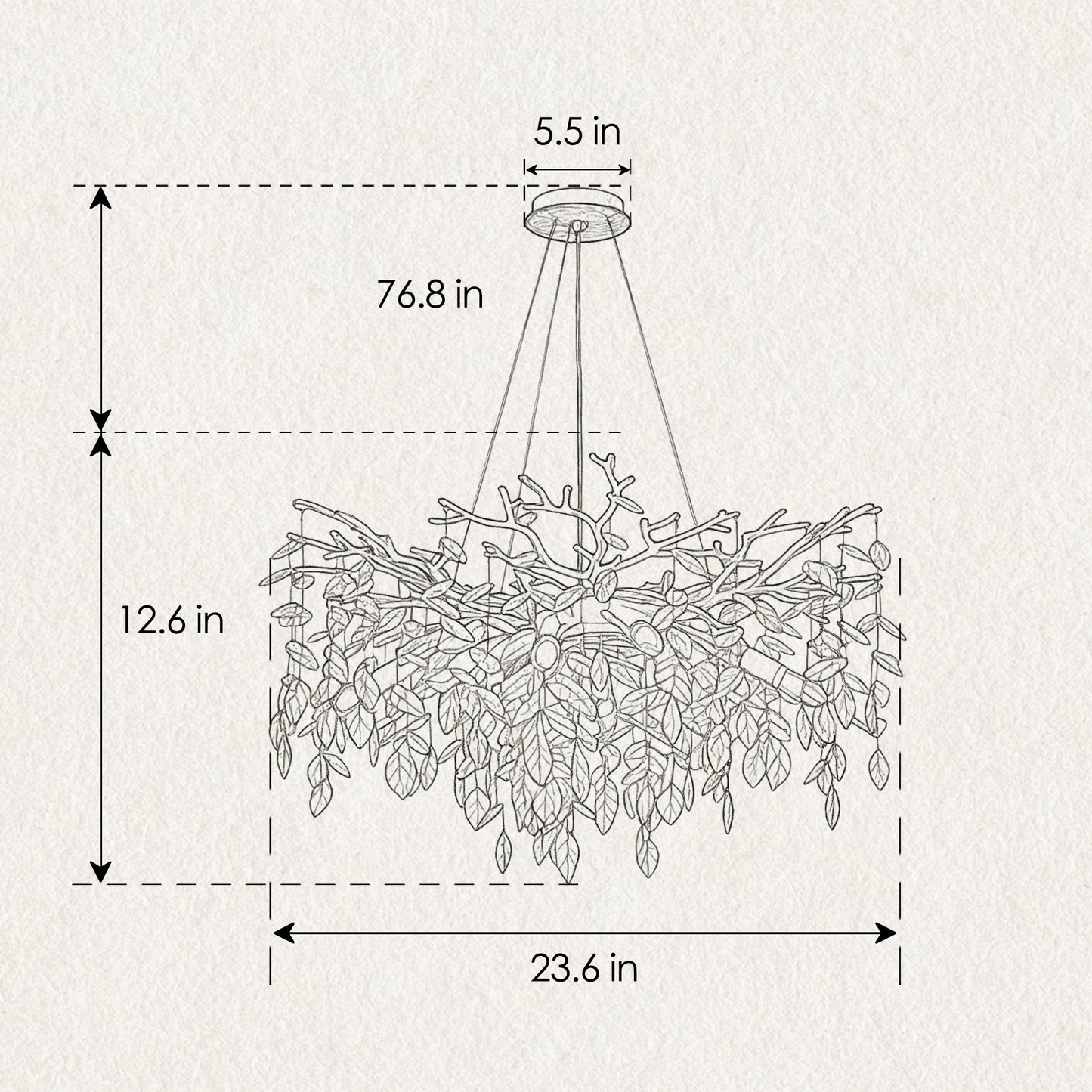 Gold Metal Farmhouse Chandelier with Crystal Accents for Dining Rooms