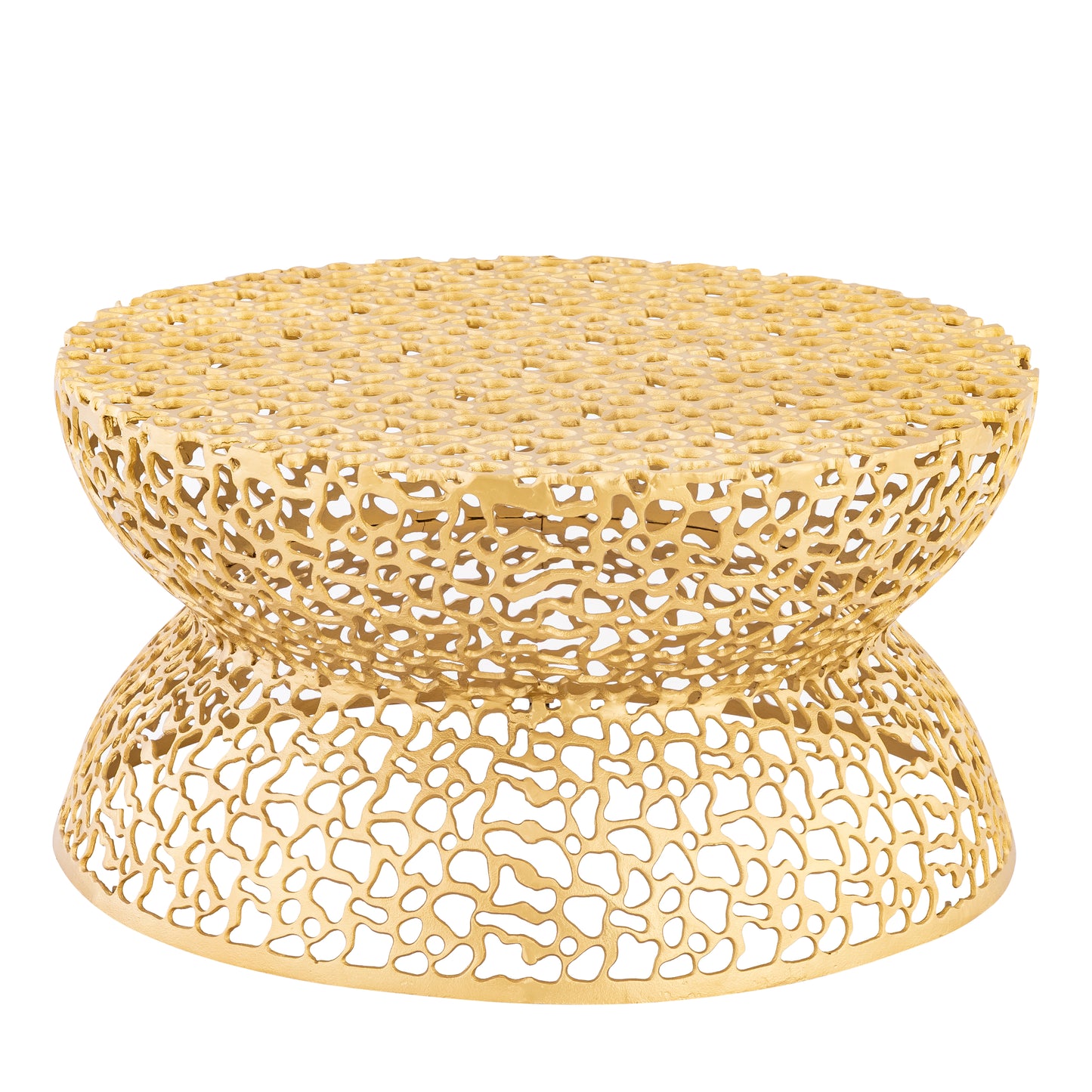 T3704-35 Modern Style 32" Coffee Table made with Aluminum Metal in Gold