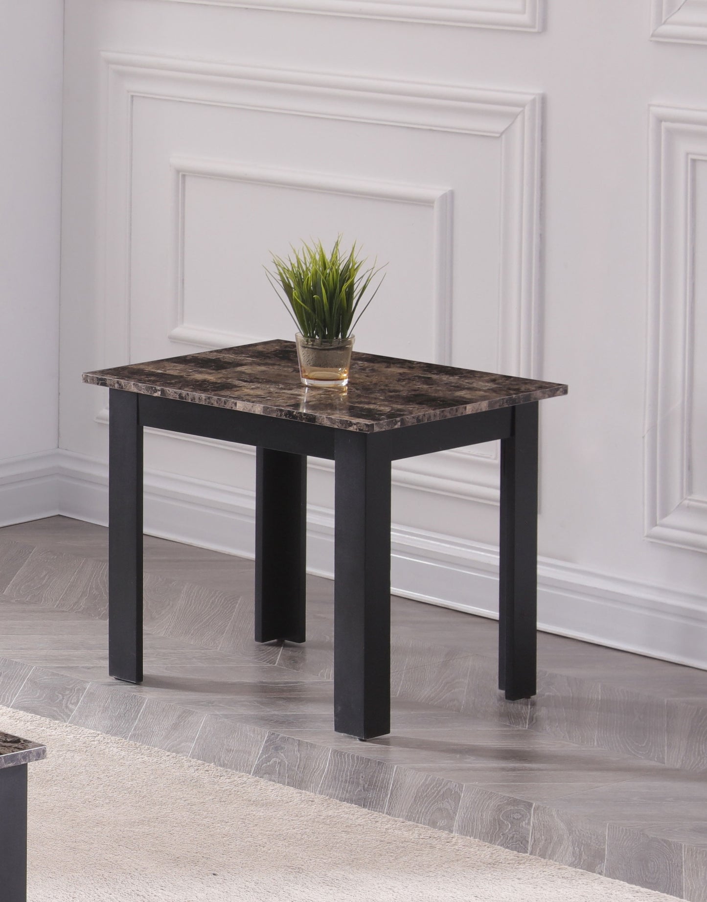 Brown Wood Coffee Table Set - 3 Piece Dining Table for Living Room