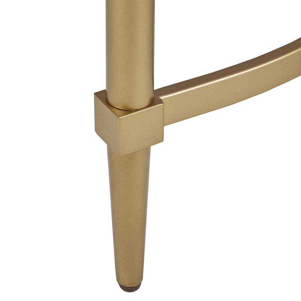 White Gold Wood Console Table - 42.5" Dining Table for Living Room