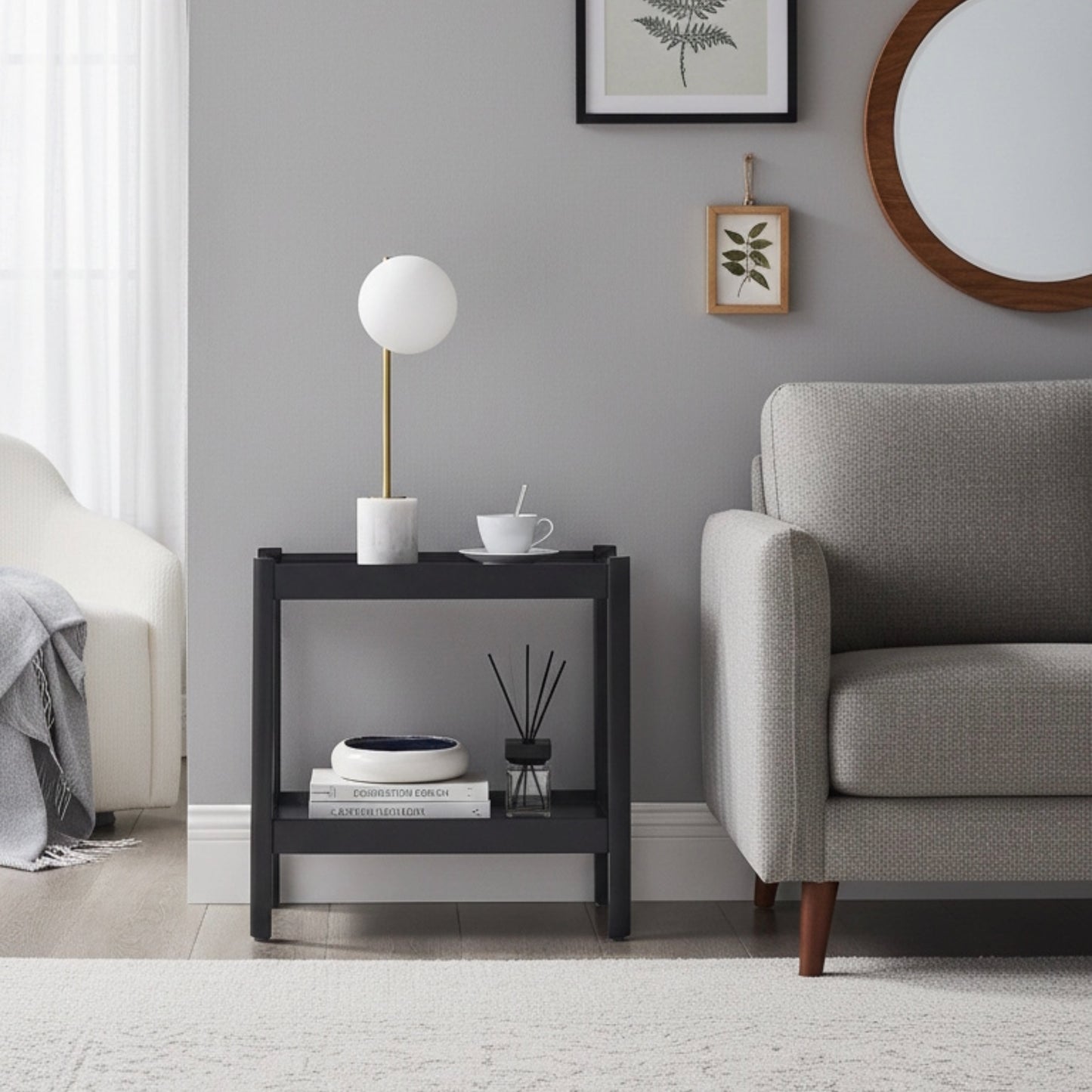 Yonda Matte Black Accent Table