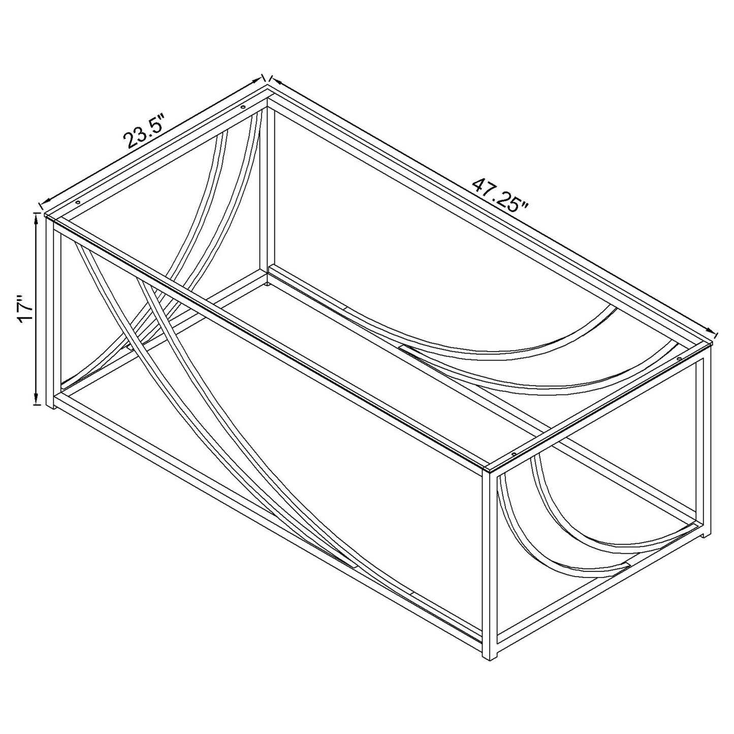 Brianne Glass & Chrome Coffee Table - Modern Living Room Accent