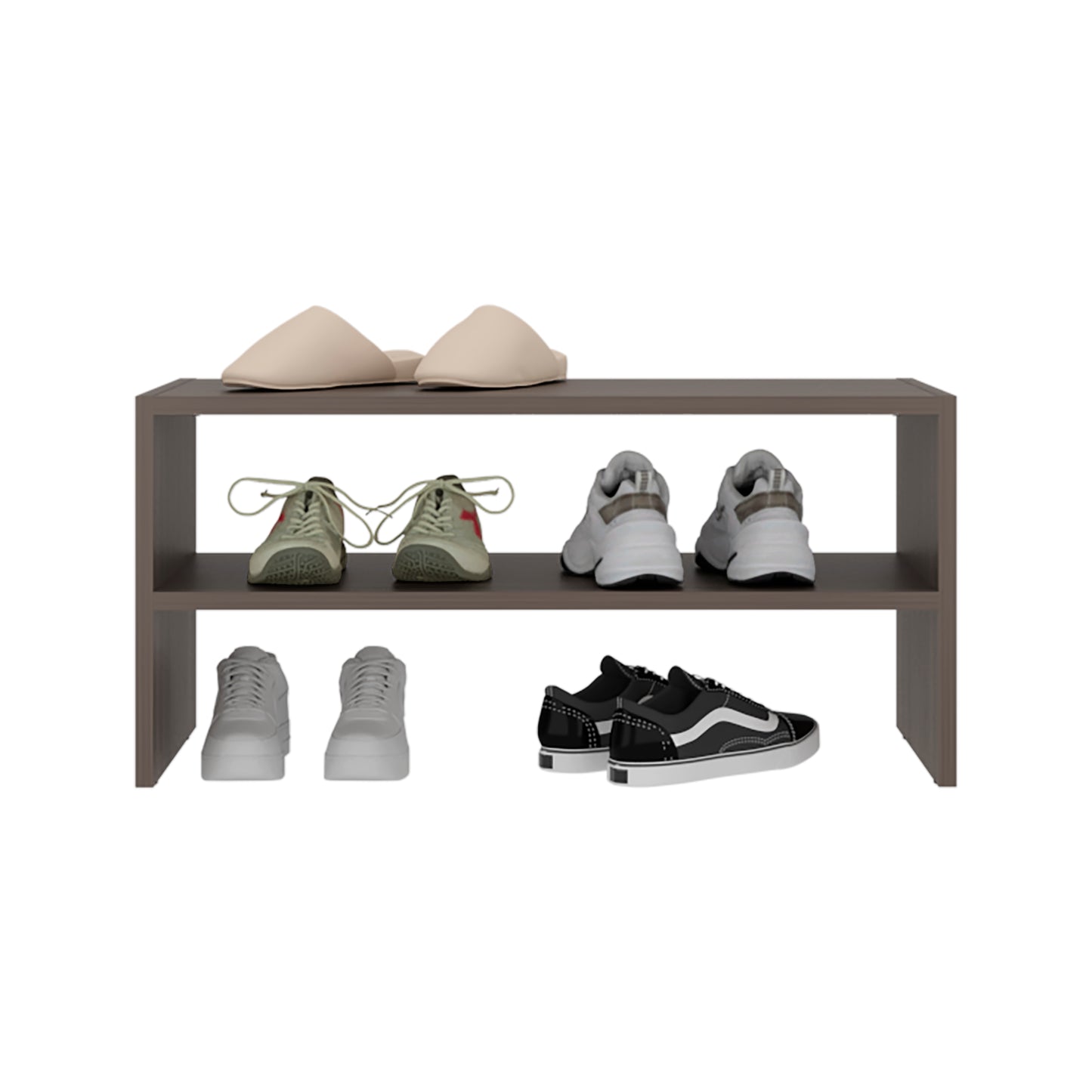 Silpa Small Shoe Rack - Grey, Compact Display Shelf for Living Room