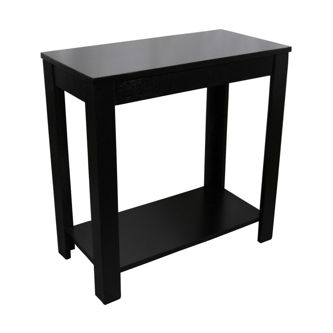 24" Tall Wooden End Table with Black finish