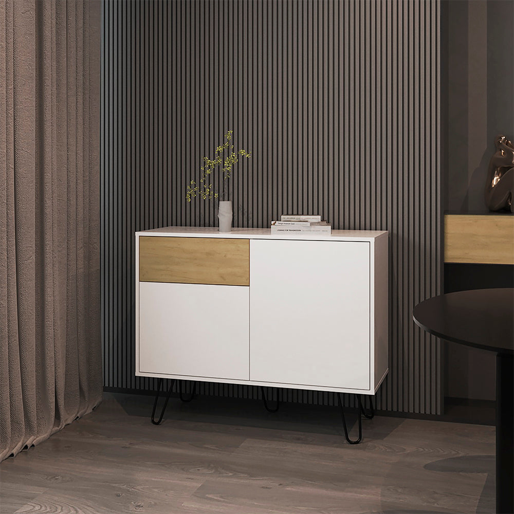 Platea Sideboard, Living Room, White/Macadamia