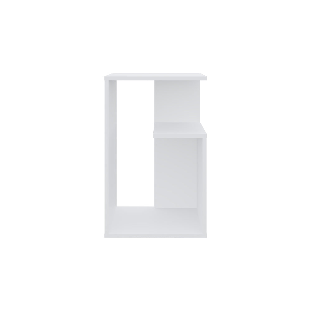Small White Engineered Wood Side Table for Living Room