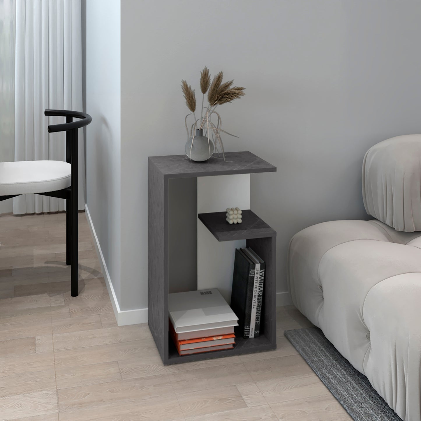 Side Table 25" H, 1 Shelf