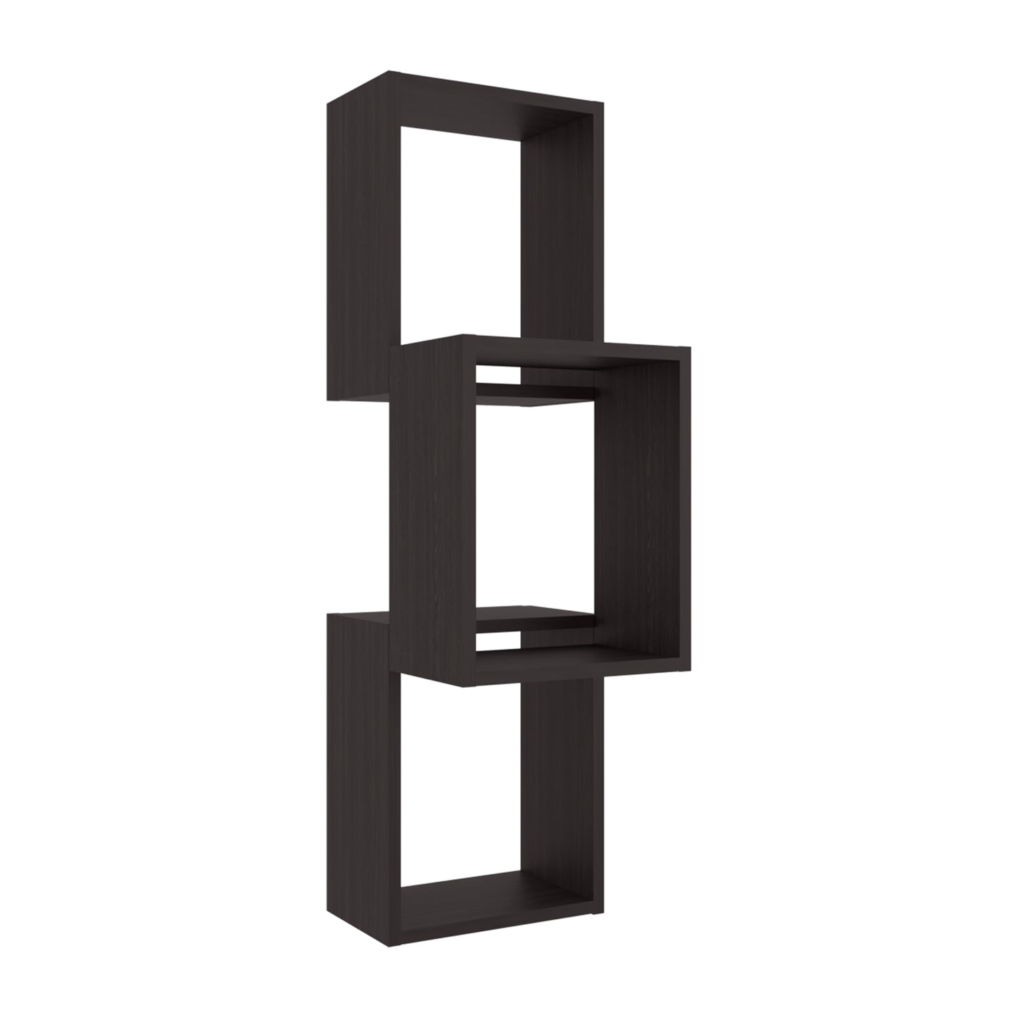 Wall Shelf, 3 Shelves, Black Wengue - Display & Storage