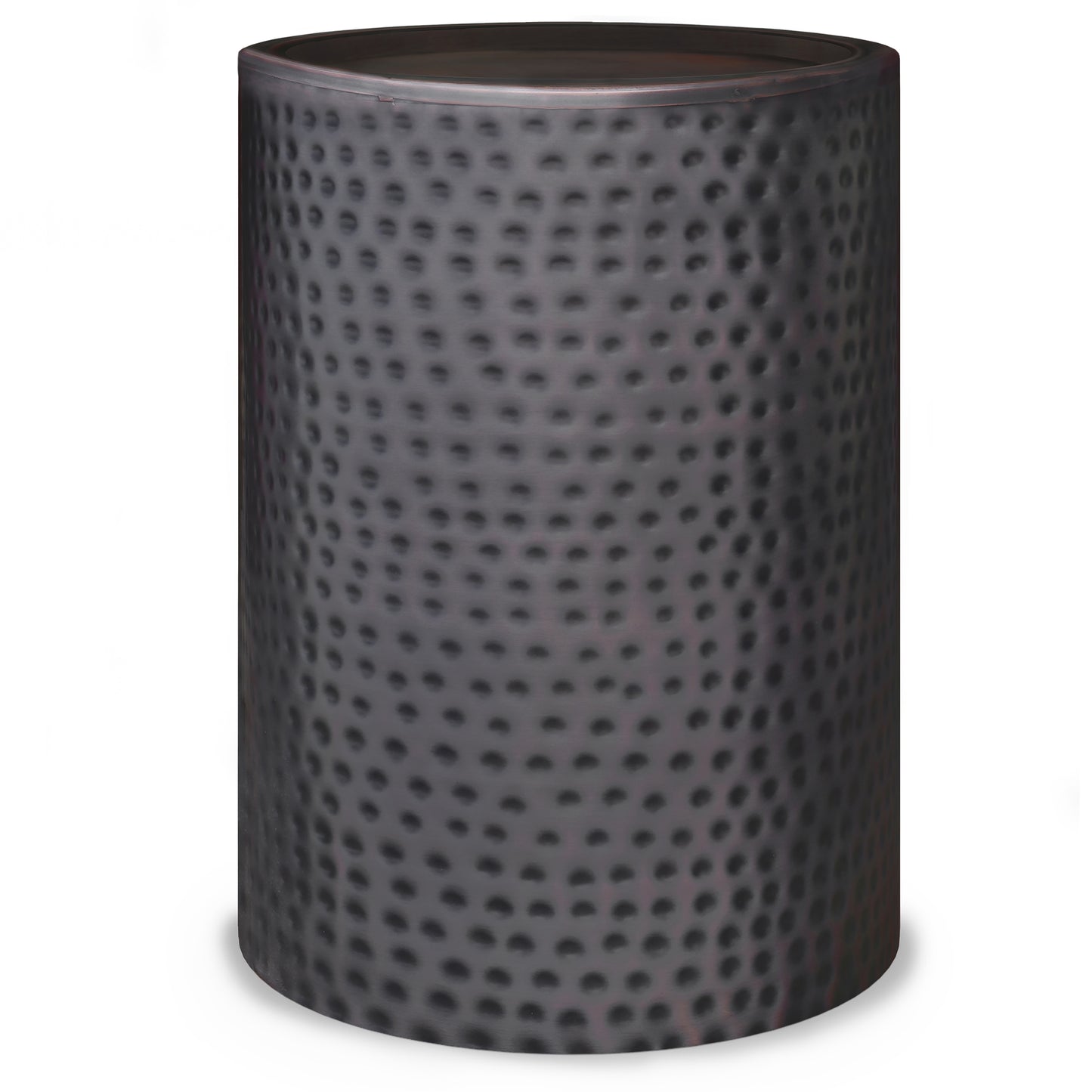 Corbin 16 inch Wide Metal Side Table in Hammered Antique Copper