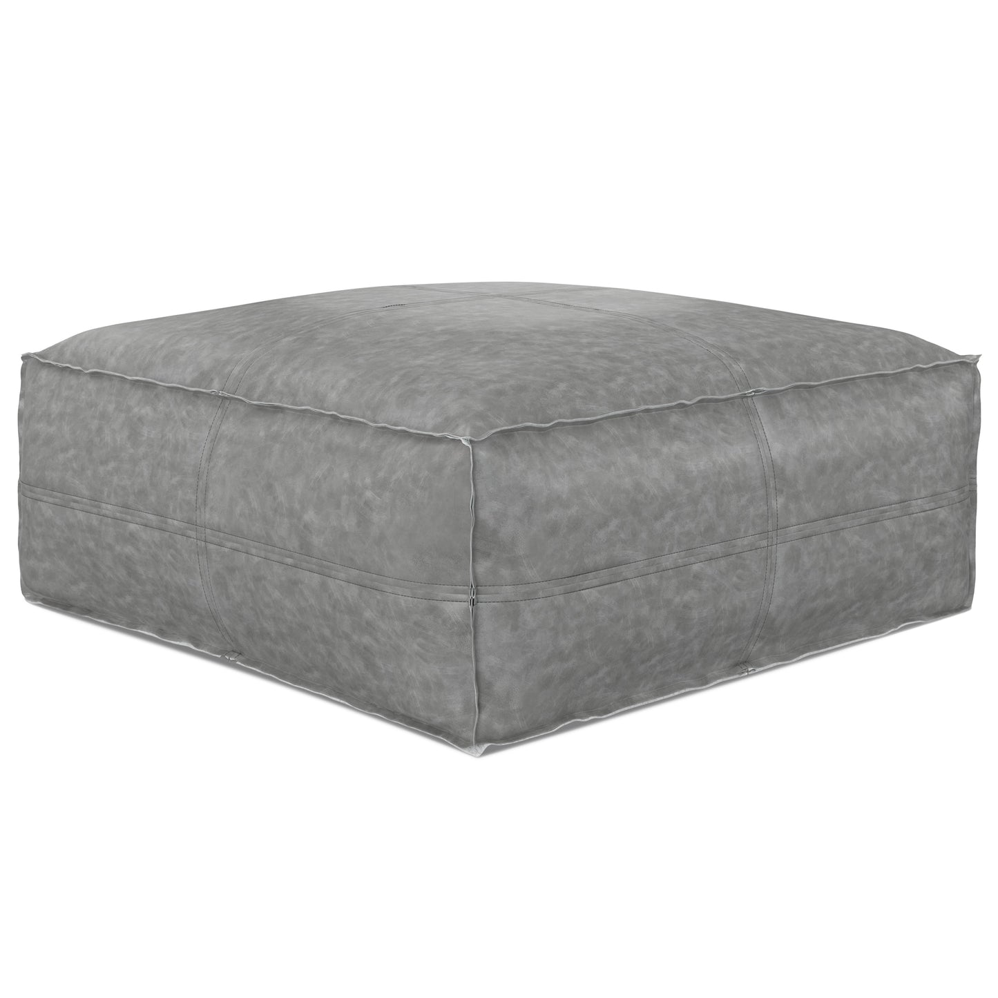 Brody - Large Square Coffee Table Pouf - Distressed Grey