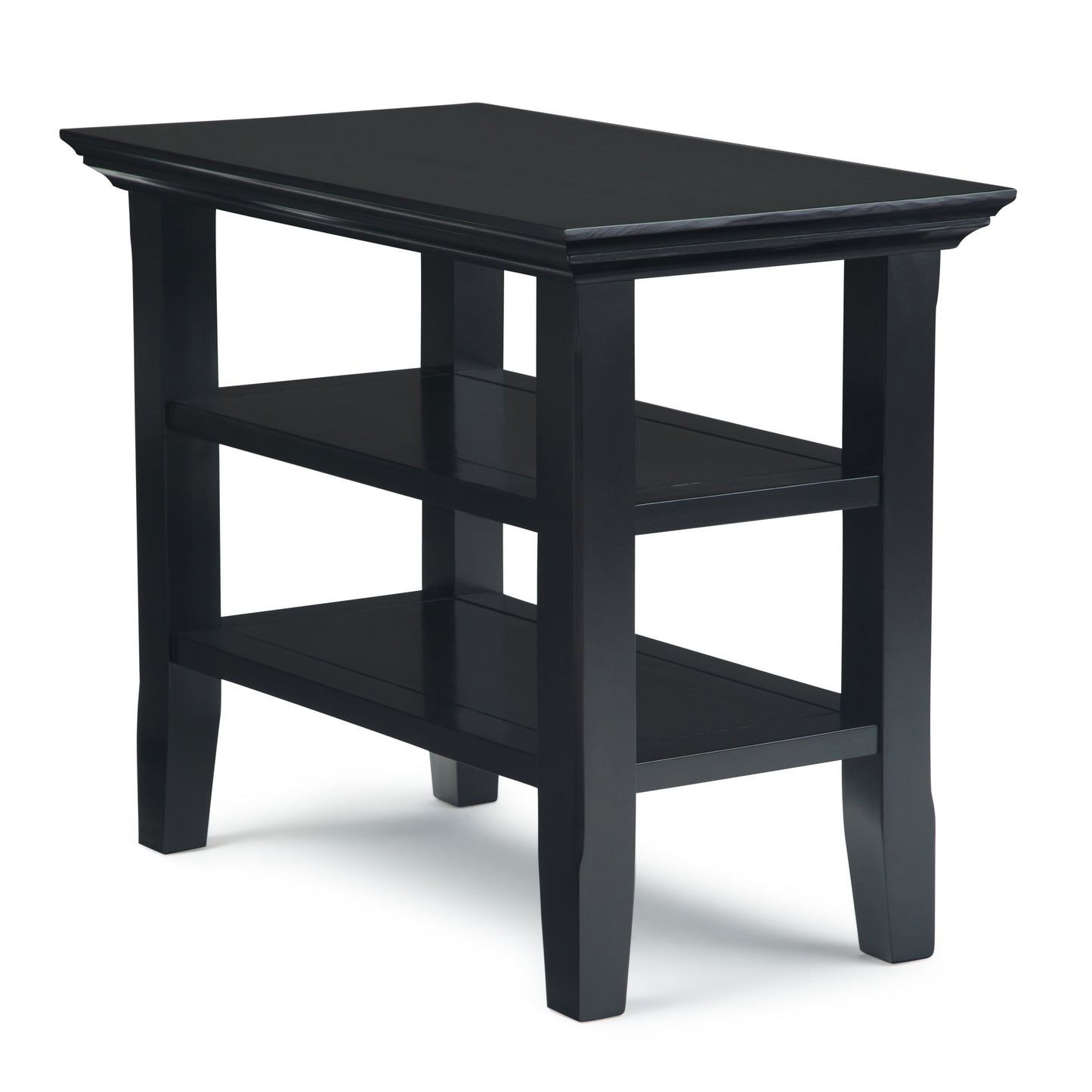 Acadian Solid Wood Narrow Side Table in Black