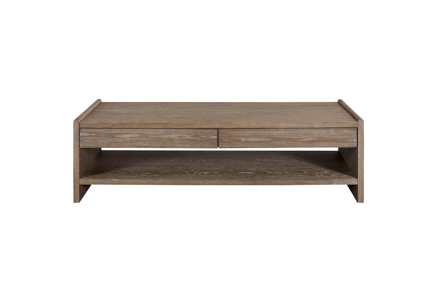 Wood Top 2 Drawer Cocktail Table - Cocoa