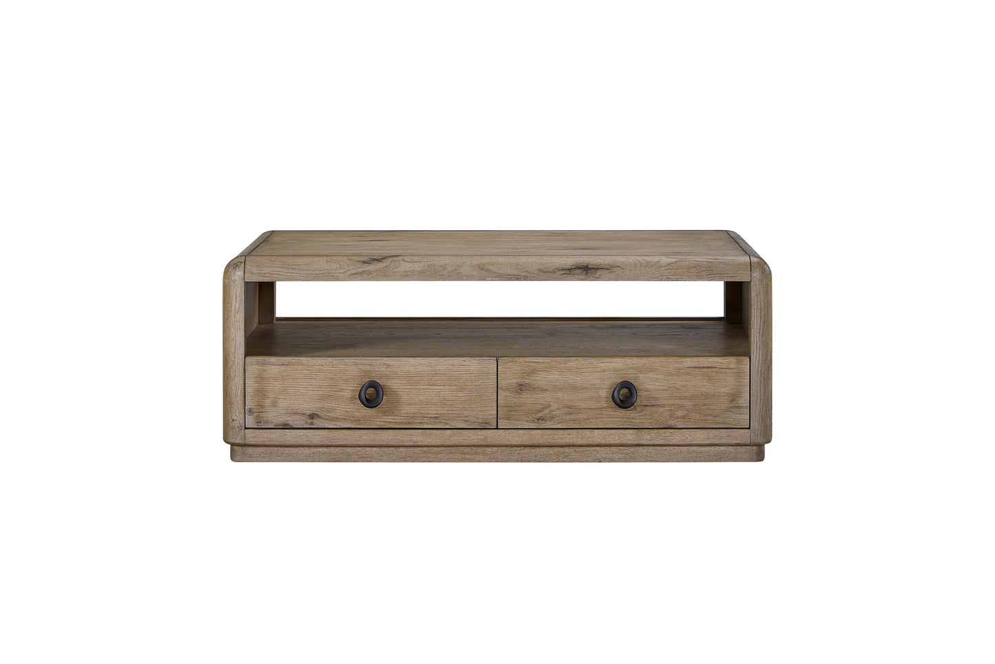 English Knotty Oak Drawer Cocktail Table