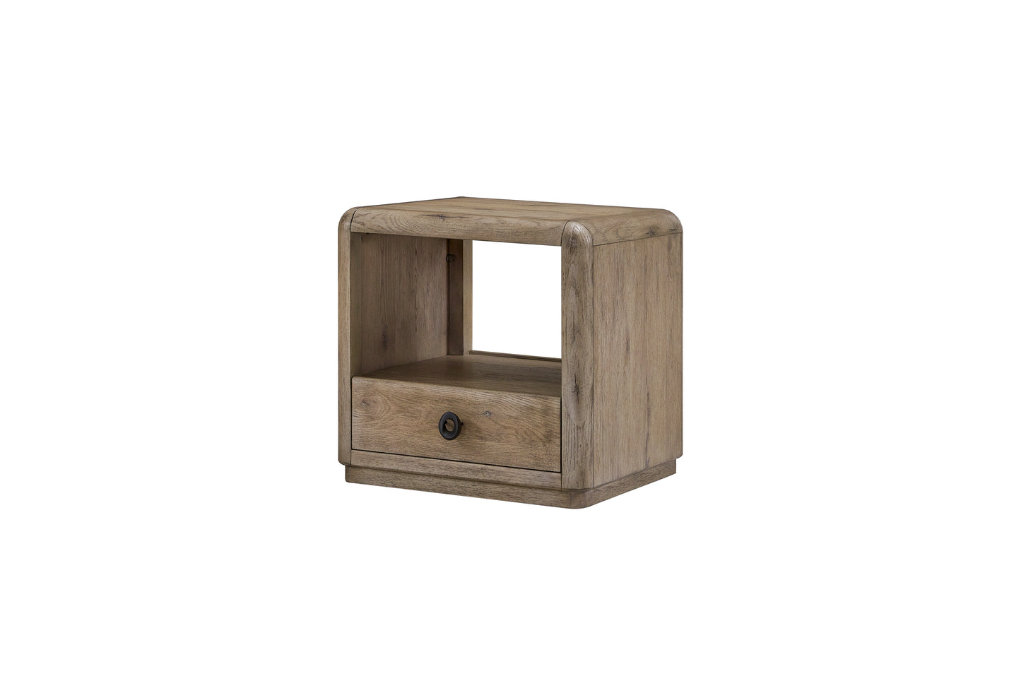 24" Oak End Table with Storage Shelves
