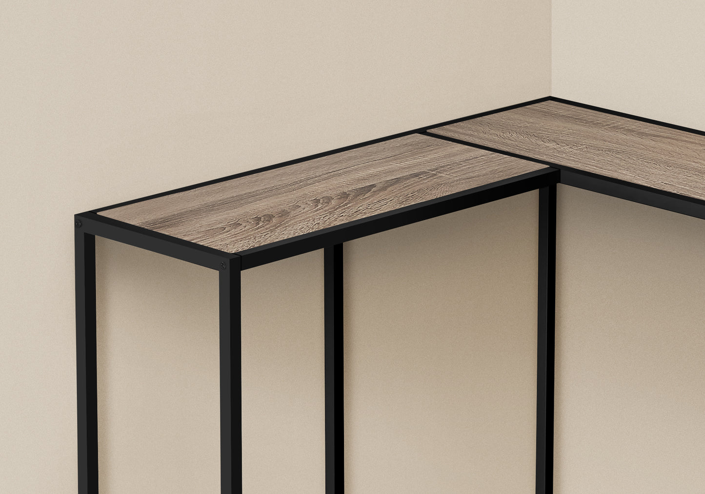 Taupe Corner Console Table - 36" L x 36" W