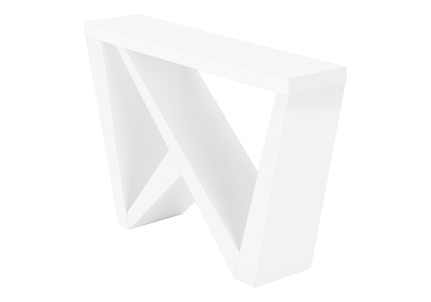 Accent Table, Console, Entryway, Narrow, Sofa, Living Room, Bedroom, White Laminate, Contemporary, Modern