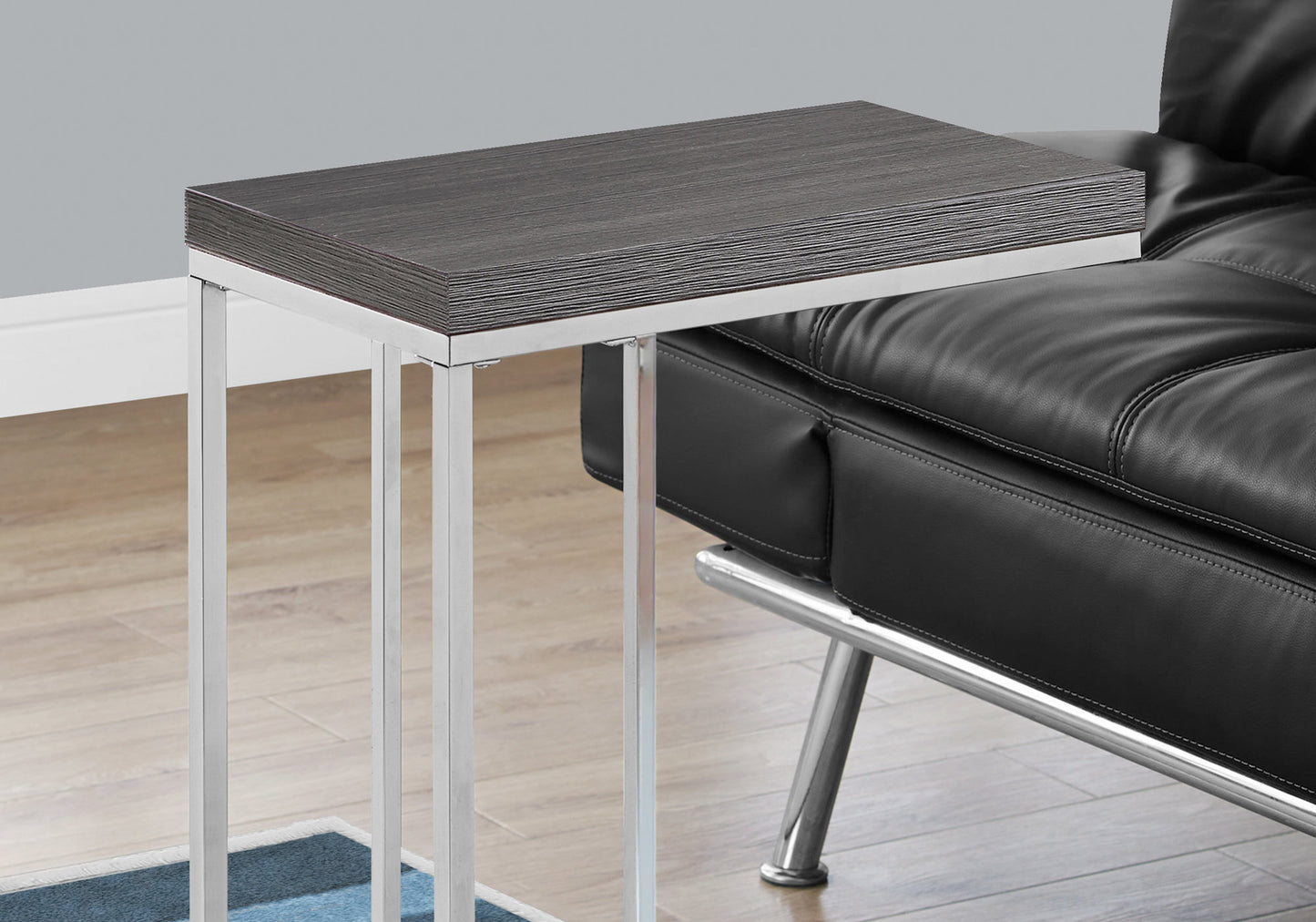 Grey C-Shaped End Table - 18 Inch Side Table