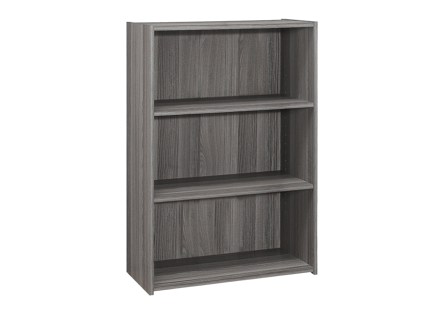 Bookshelf, Bookcase, 4 Tier, 36"h, Office, Bedroom, Grey Laminate, Transitional