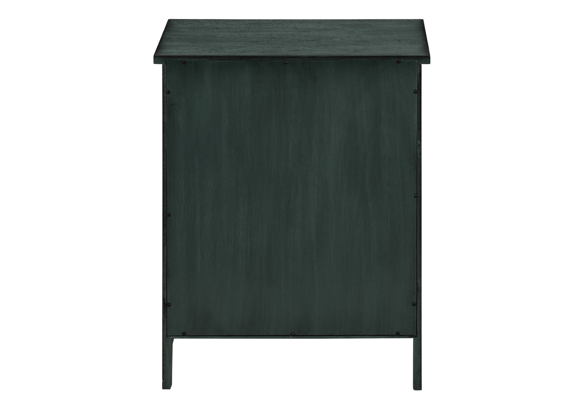 25 Inch Blue Solid Wood Accent Table with Storage Drawer