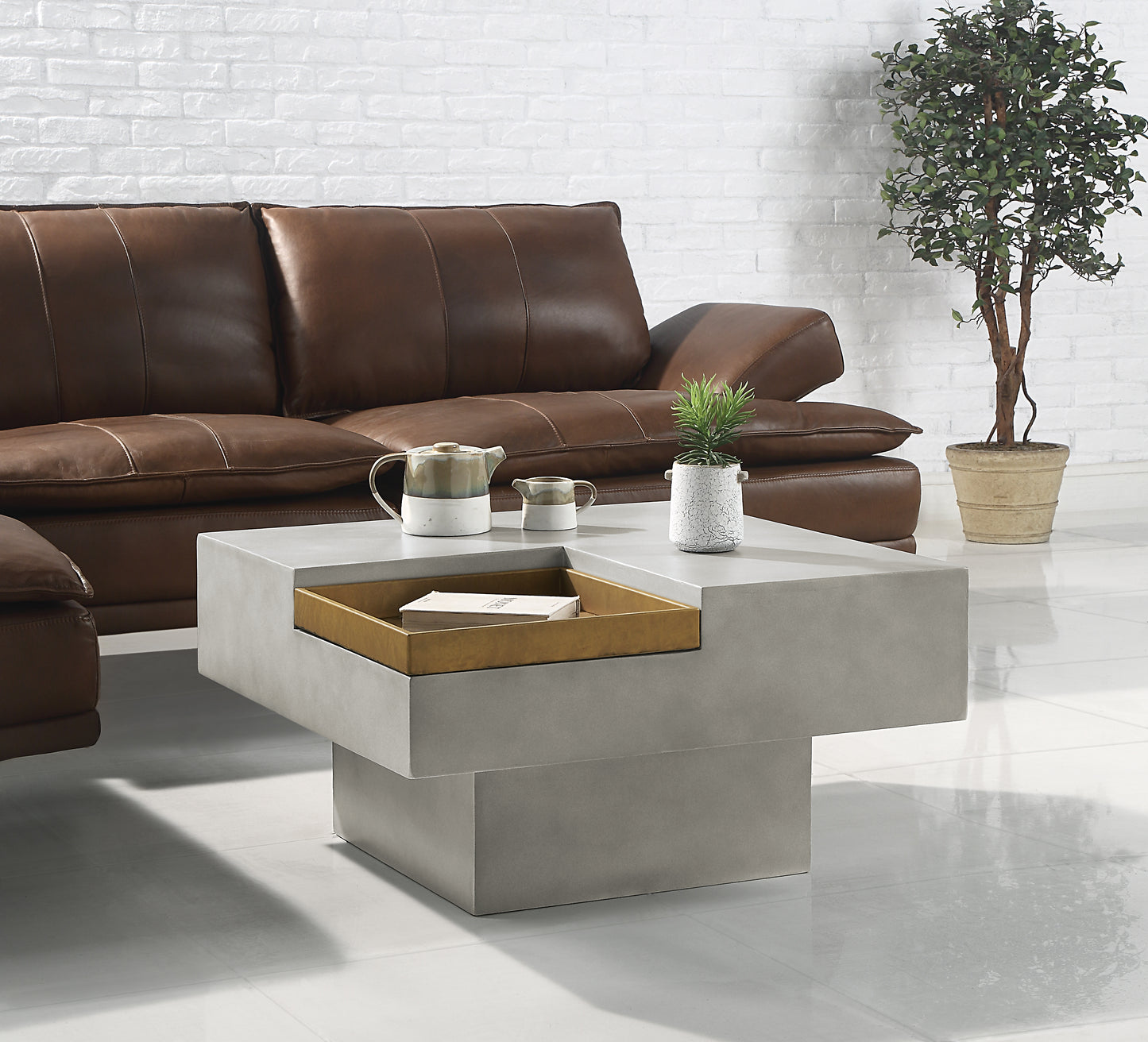 Kailano Weathered Gray Finish Coffee Table