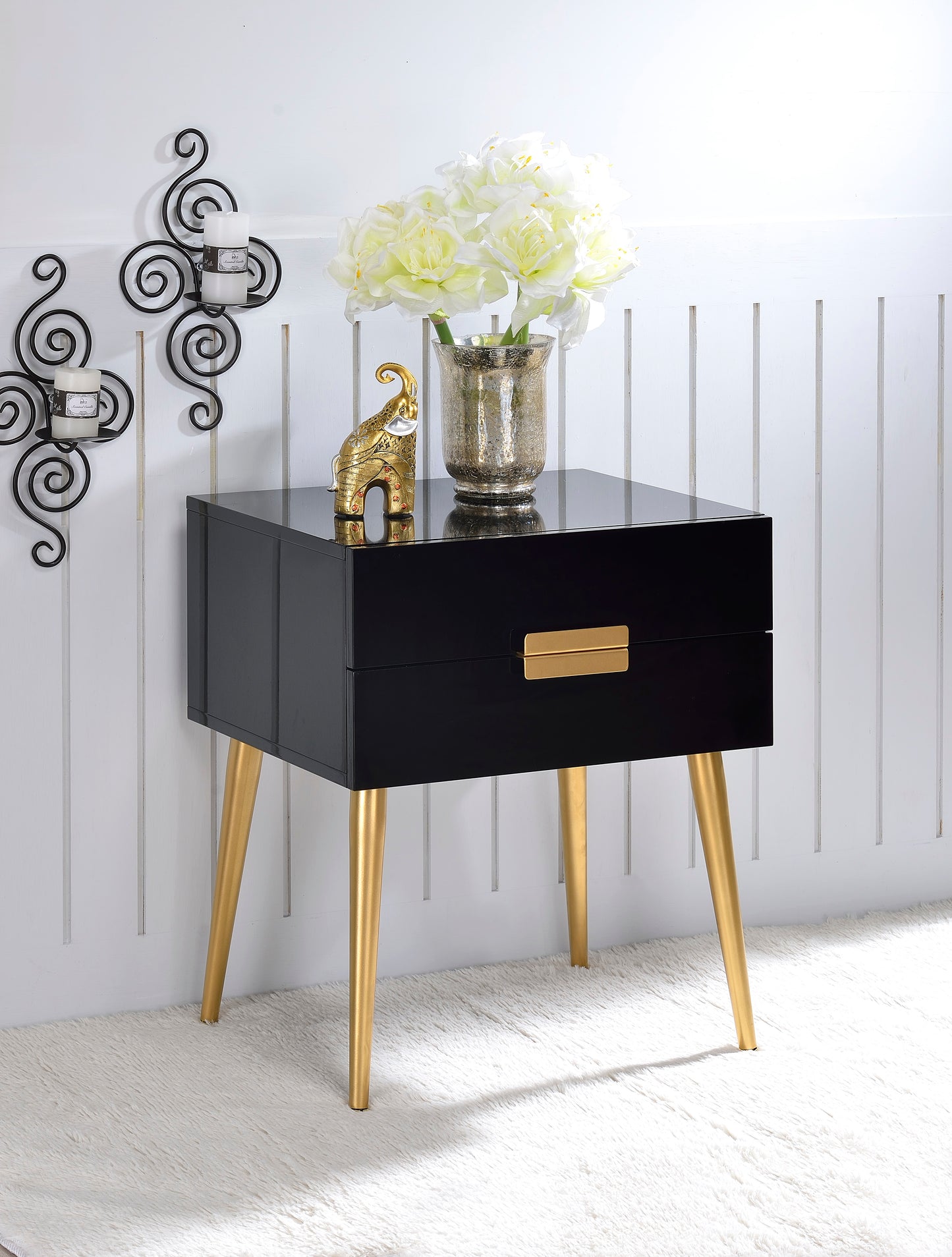Denvor Black & Gold Finish End Table