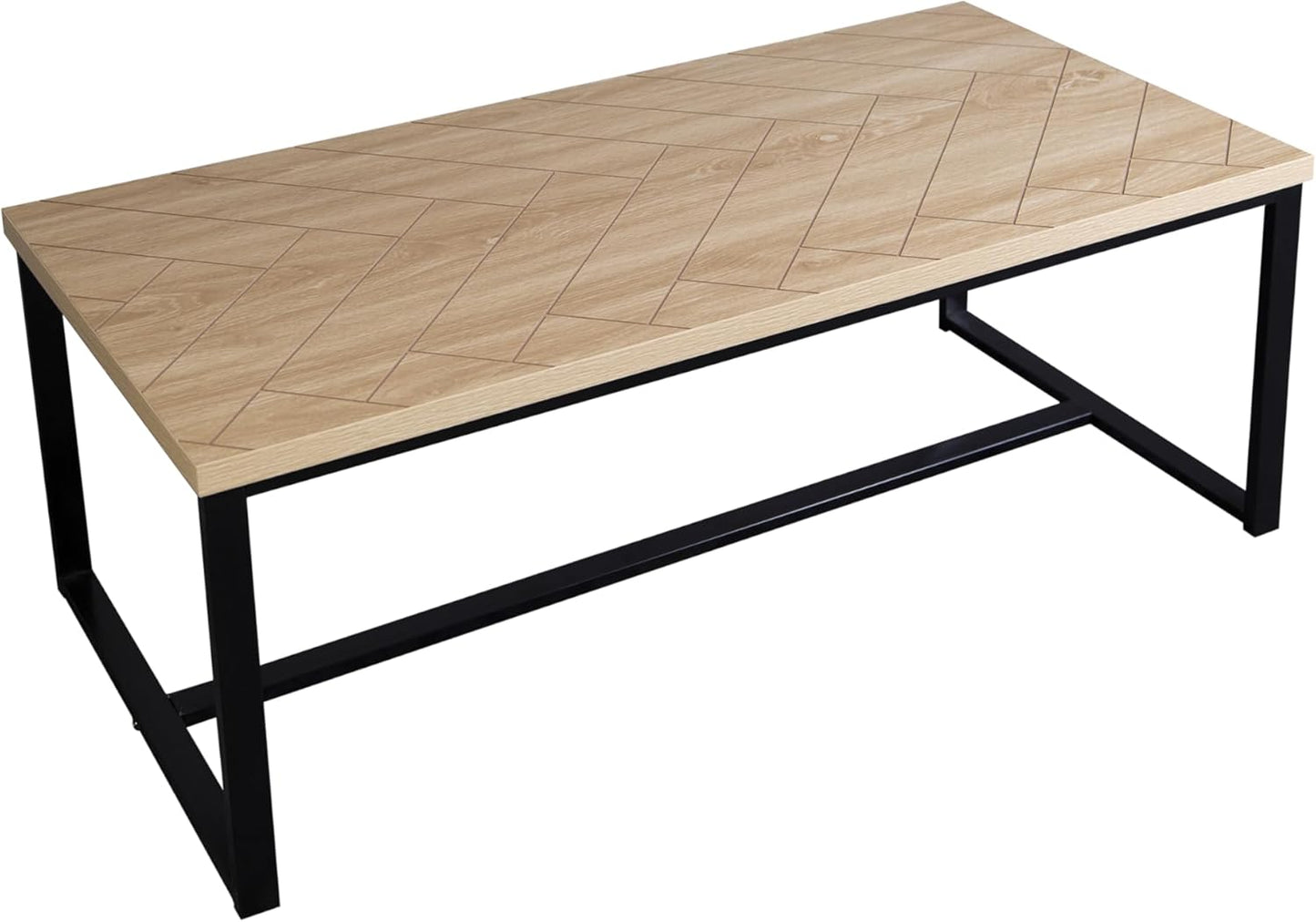 Bali Coffee Table - Natural Wood & Black Metal
