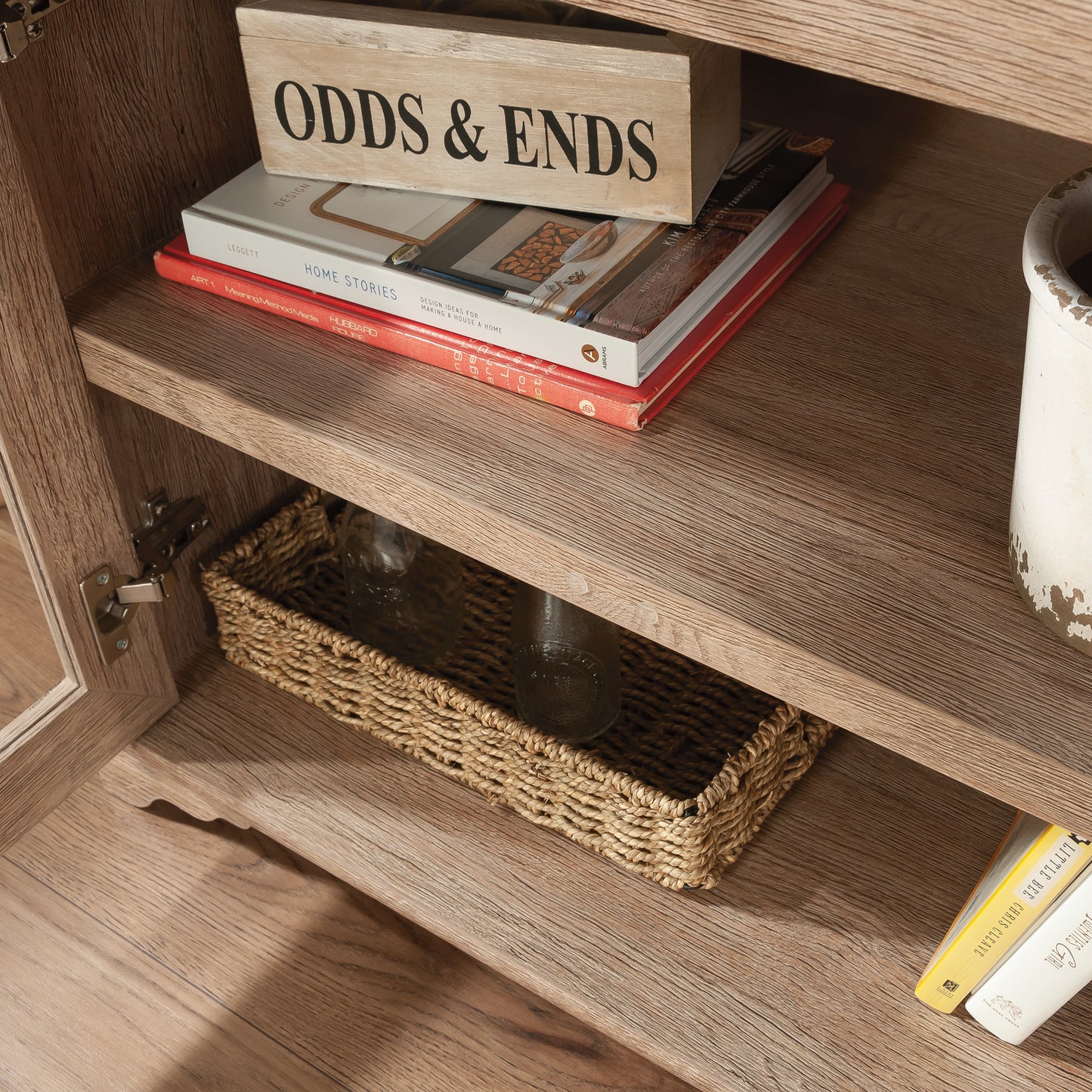 Black Shabby Chic Office Cabinet with 2 Drawers for Home Office