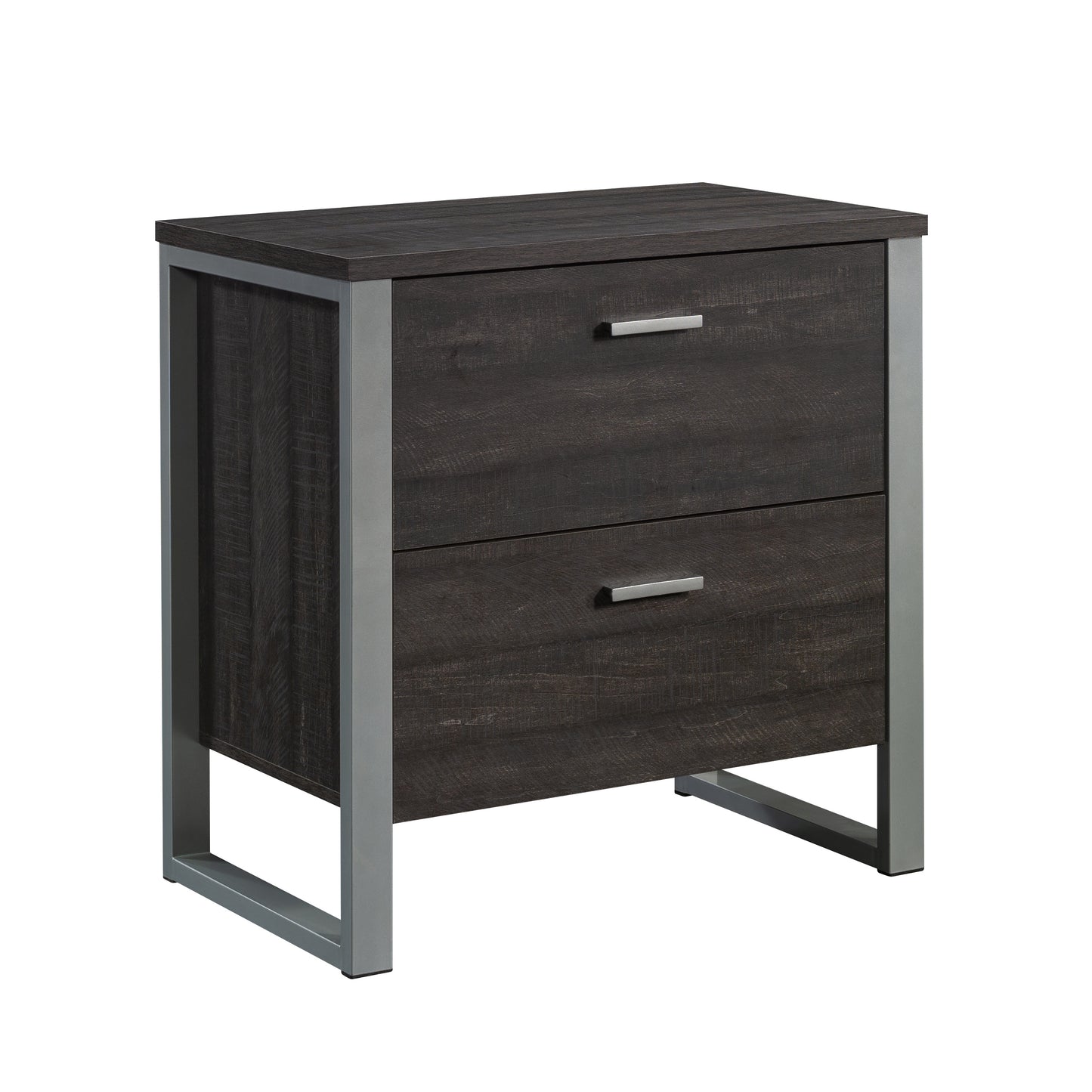 Lateral File with Two Drawers, Dark Brown finish