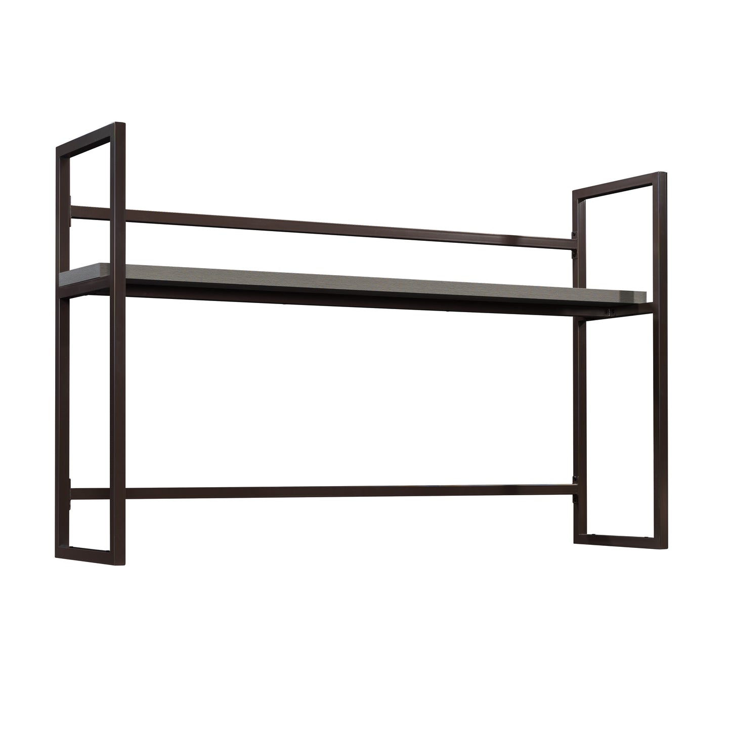 Credenza Hutch with Impact-Resistant Design, Brown finish