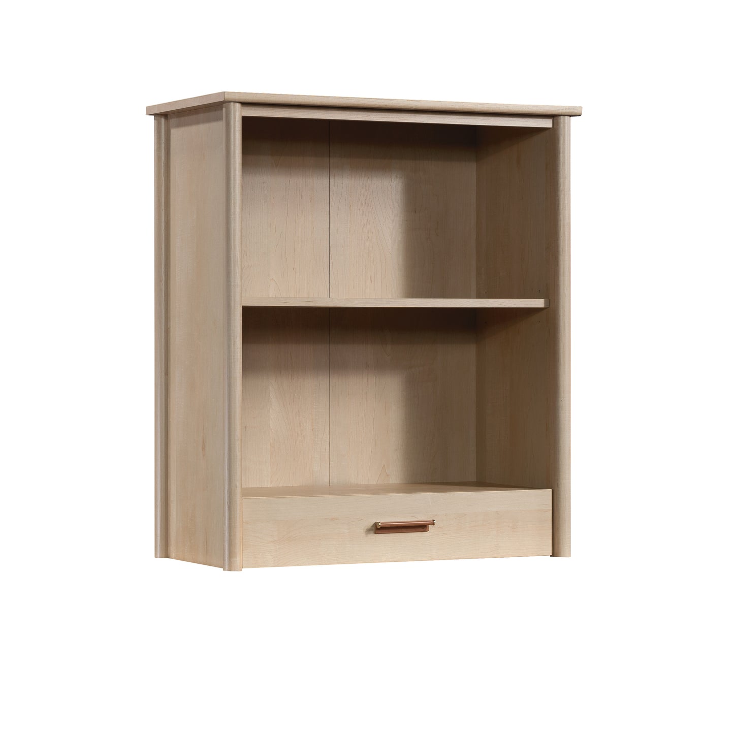 Transitional Library 2-Shelf Hutch, Brown finish