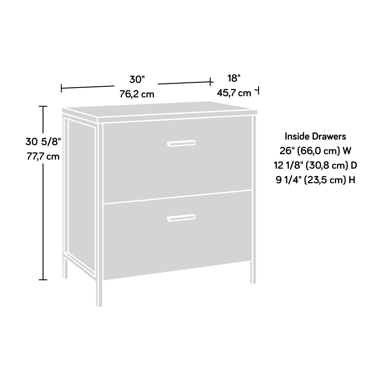Brown Lateral File Cabinet - 1-2 Drawers